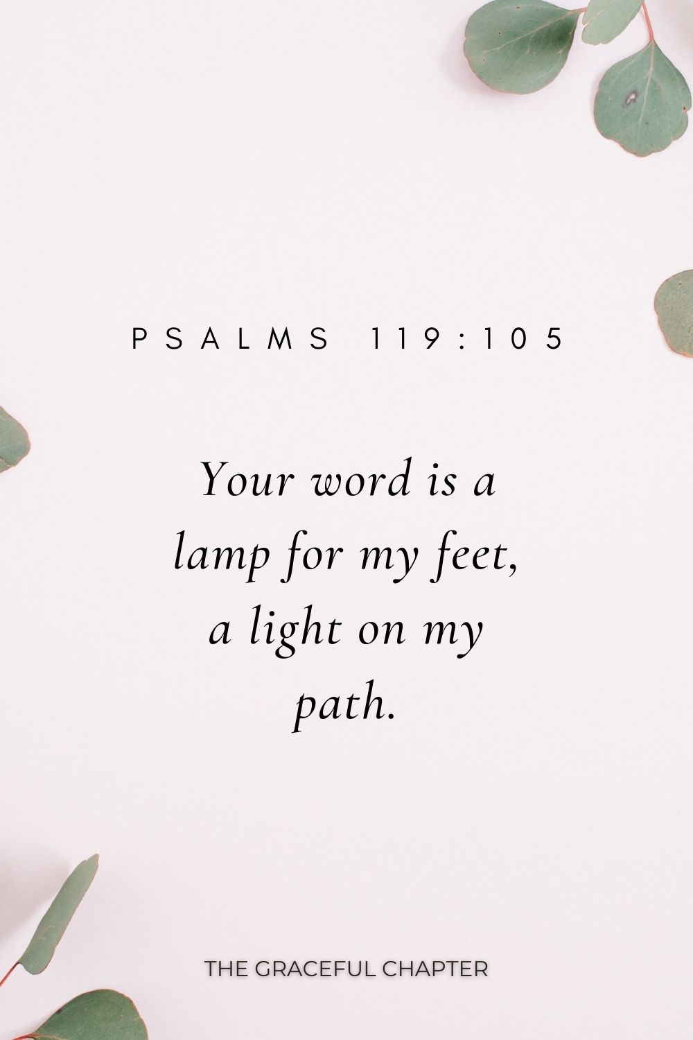 Your word is a lamp for my feet, a light on my path. Psalms 119:105