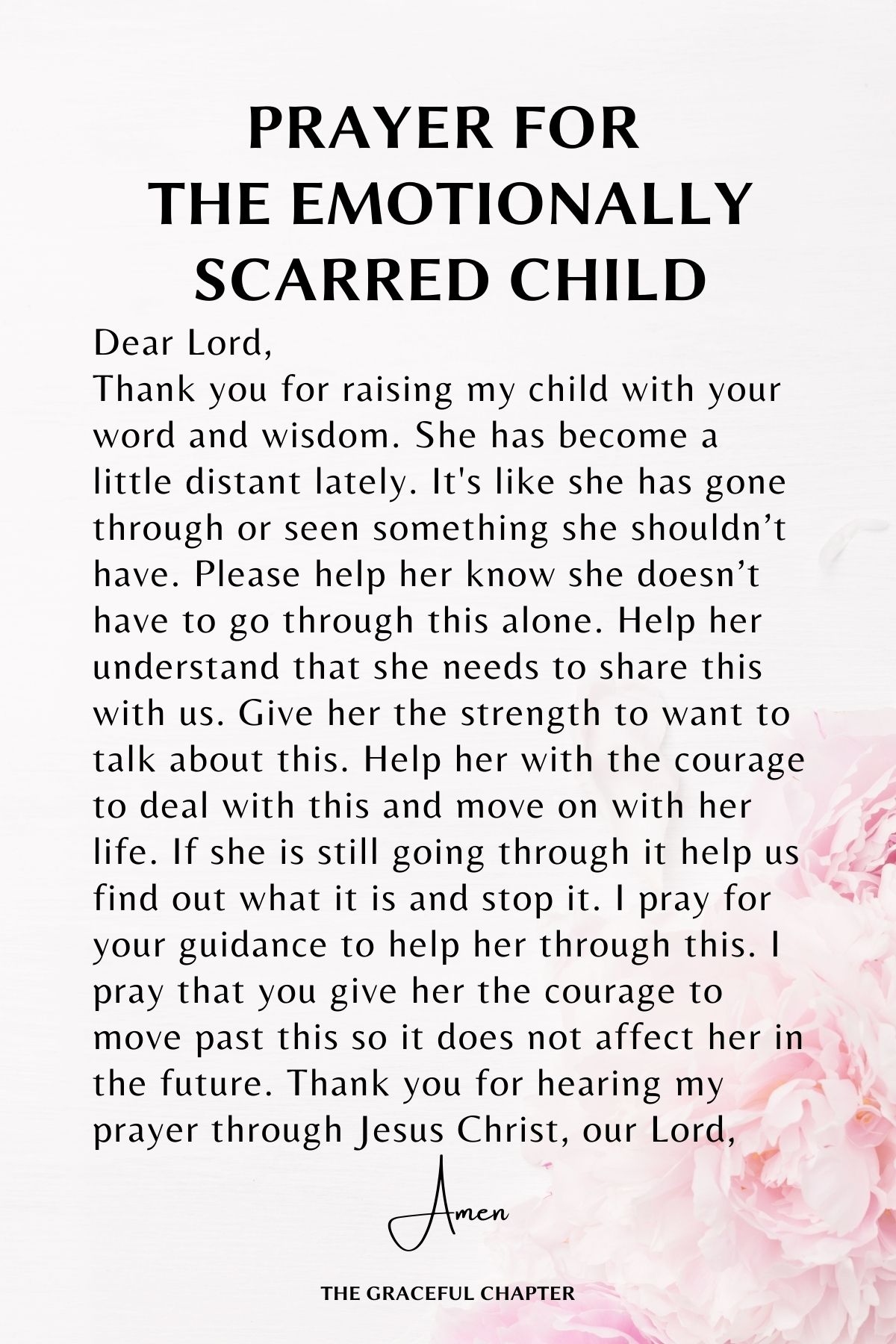 Prayer for the emotionally scarred child