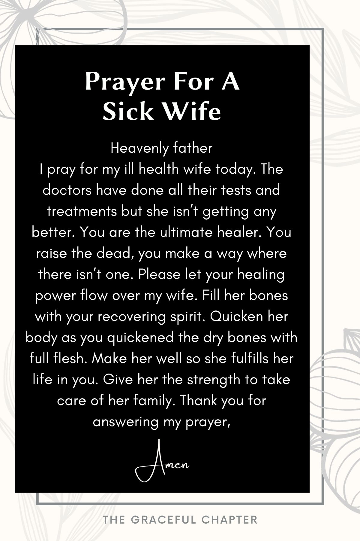 Prayer for a sick wife