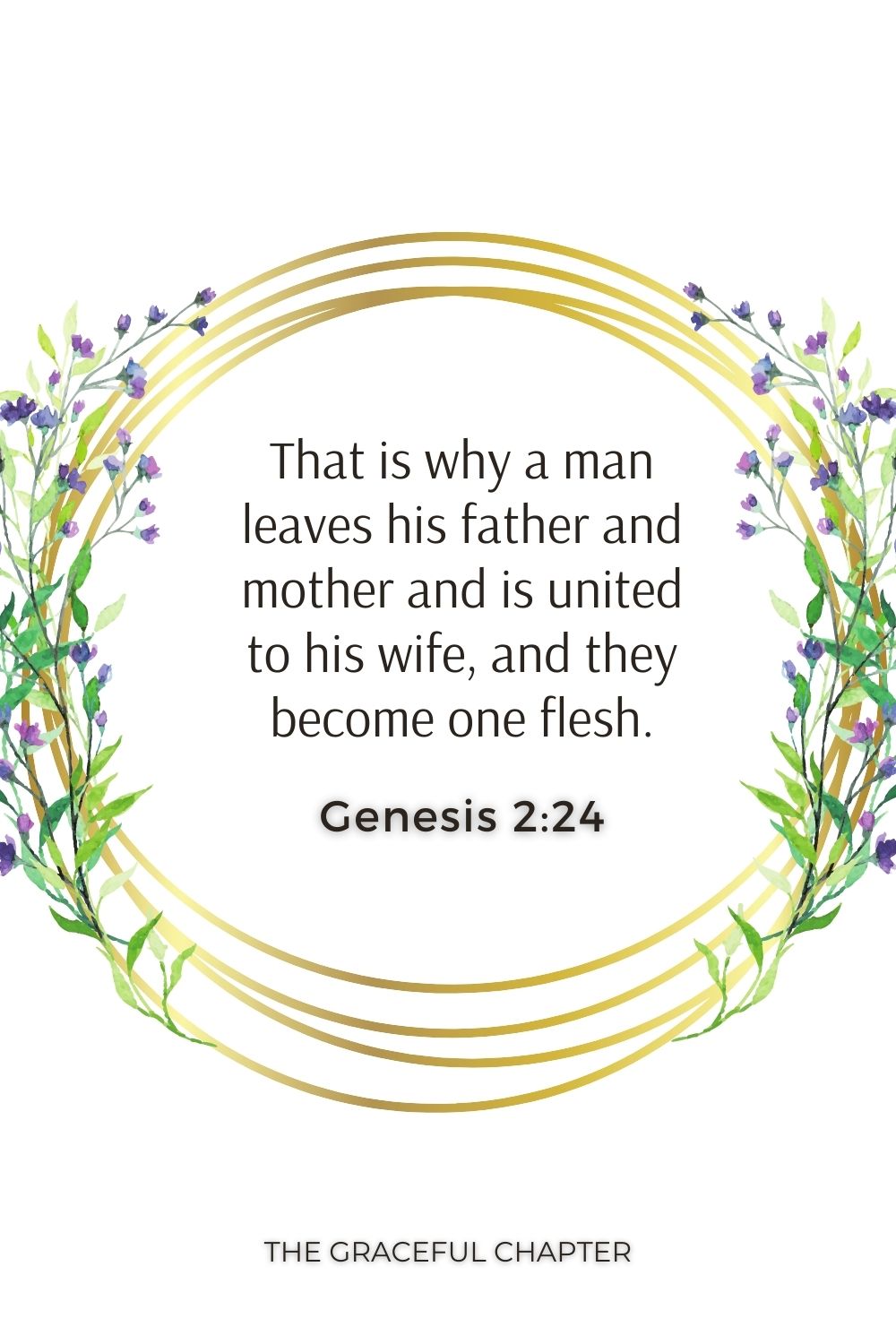 That is why a man leaves his father and mother and is united to his wife, and they become one flesh. Genesis 2:24