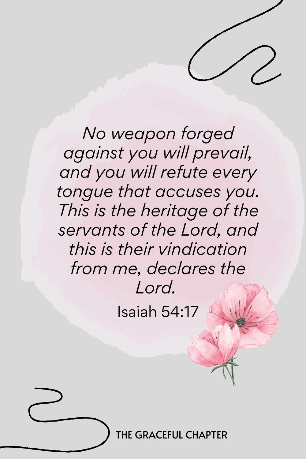 Bible verses to pray against bad dreams - No weapon forged against you will prevail, and you will refute every tongue that accuses you. This is the heritage of the servants of the Lord, and this is their vindication from me, declares the Lord.  Isaiah 54:17