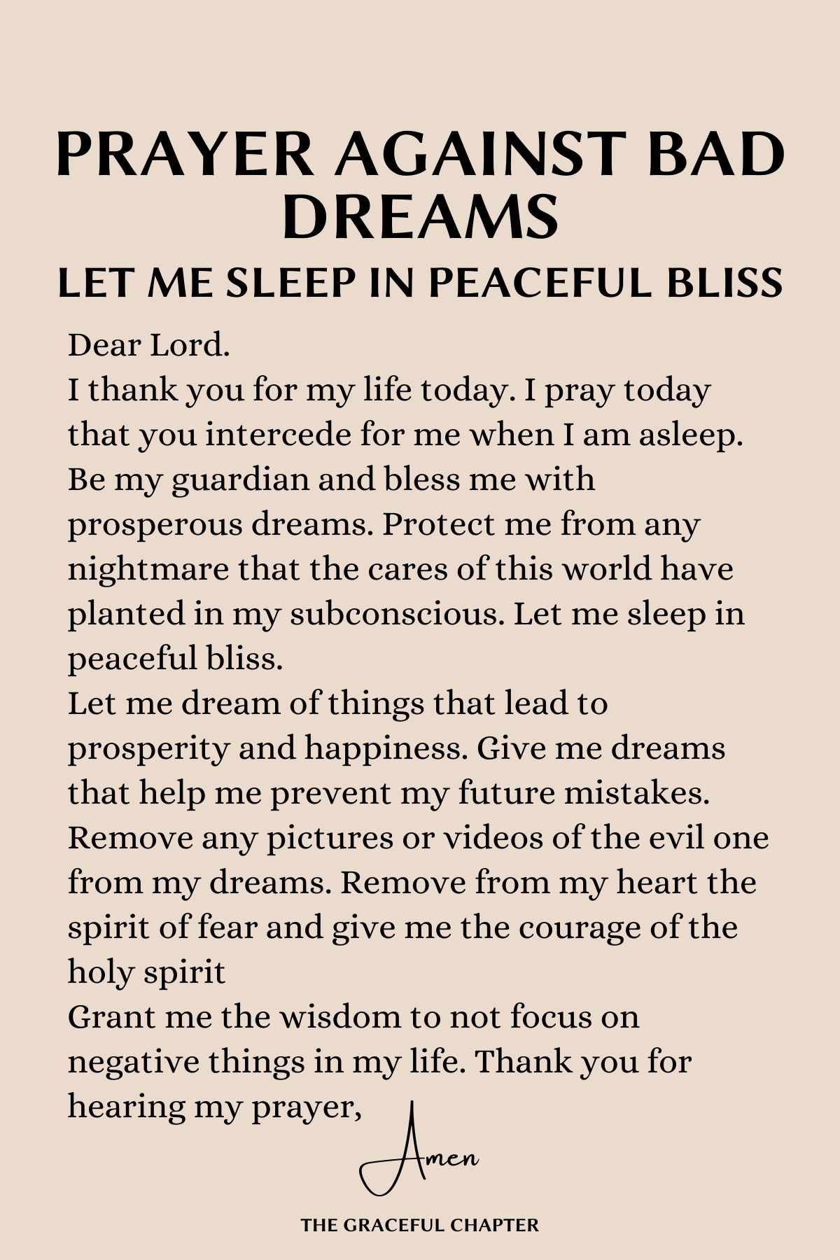 Prayers against bad dreams