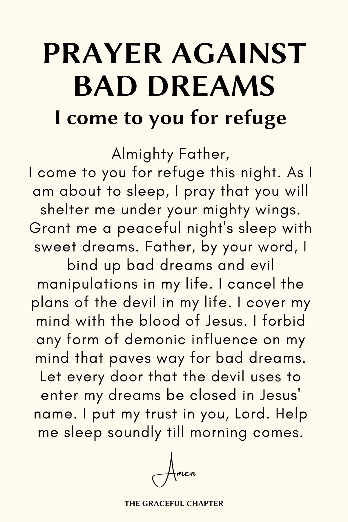 I come to you for refuge