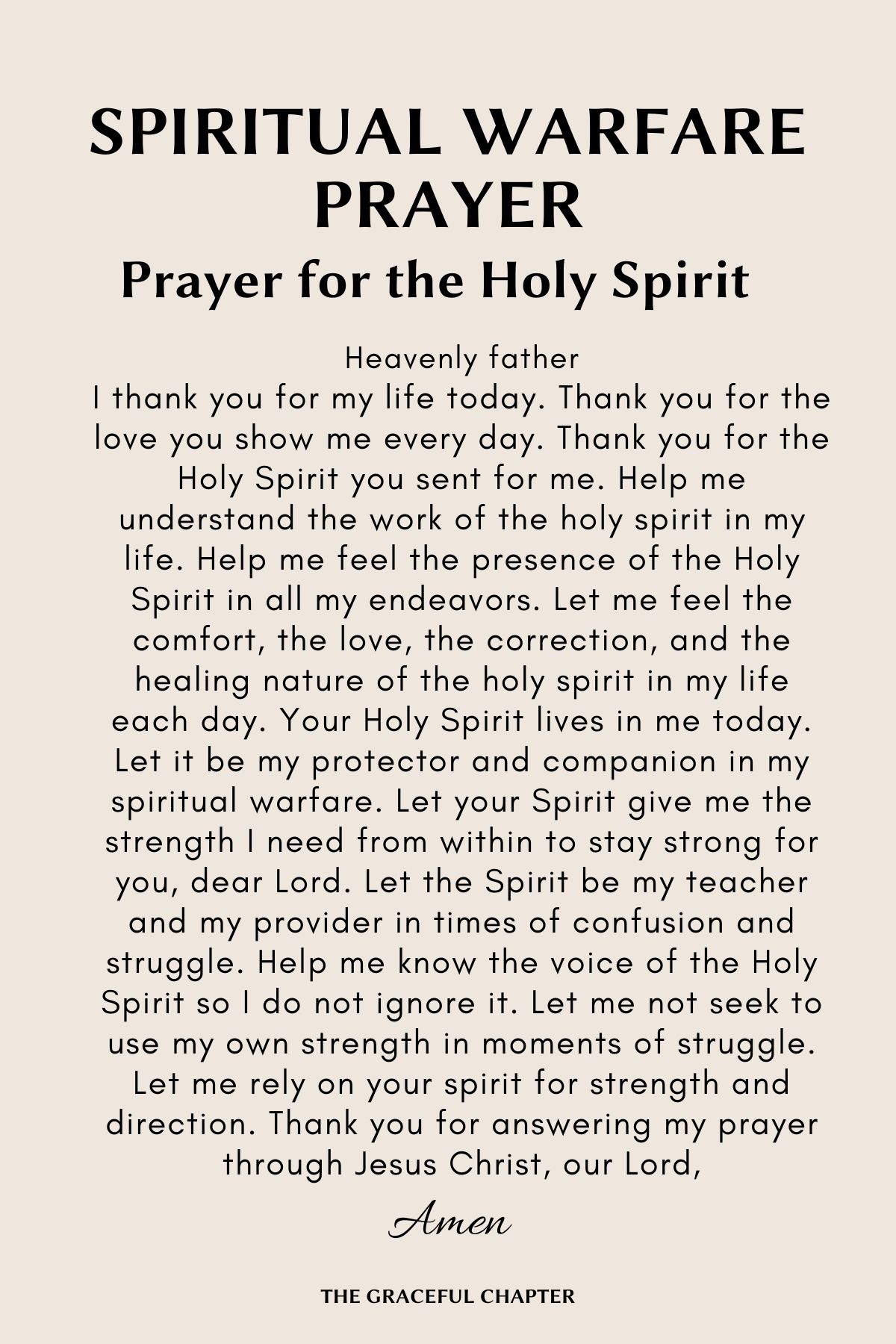 Prayer for the holy spirit