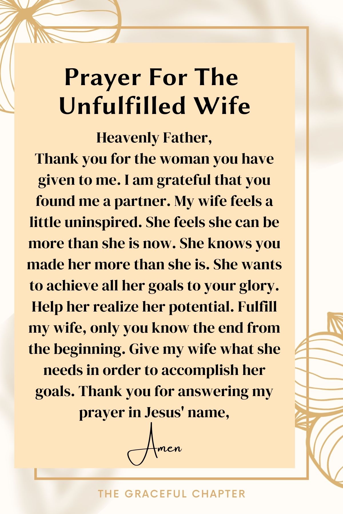 Prayer for the unfulfilled wife
