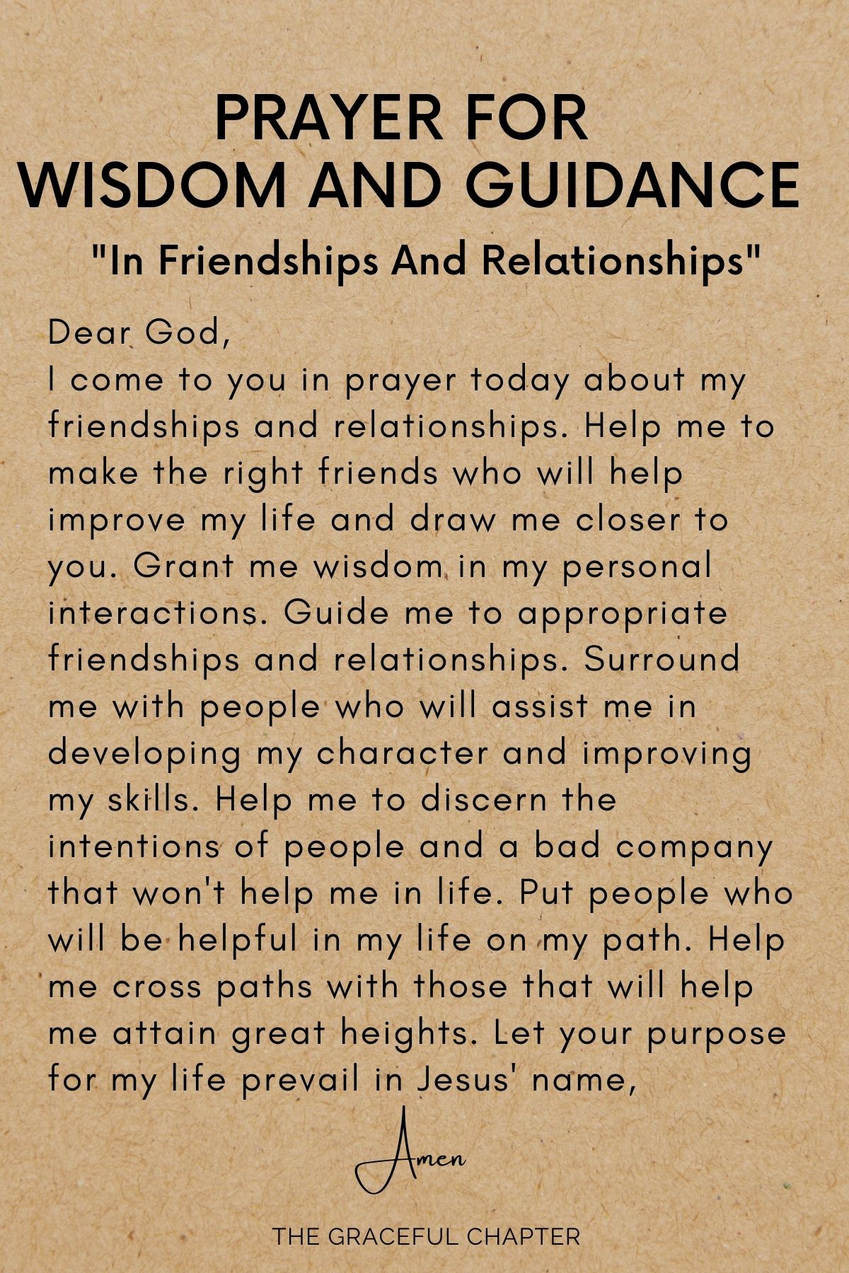 Wisdom and guidance in friendships and relationships