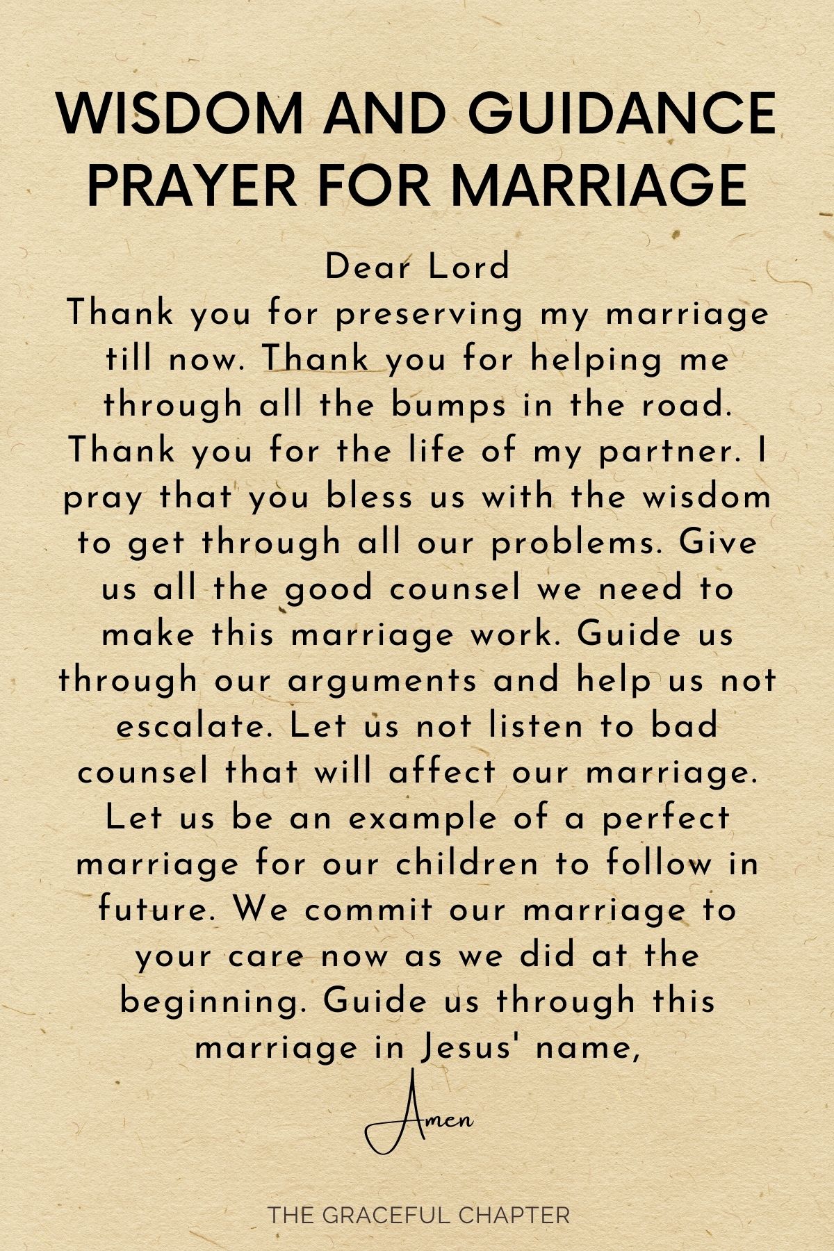 Wisdom and guidance for marriage