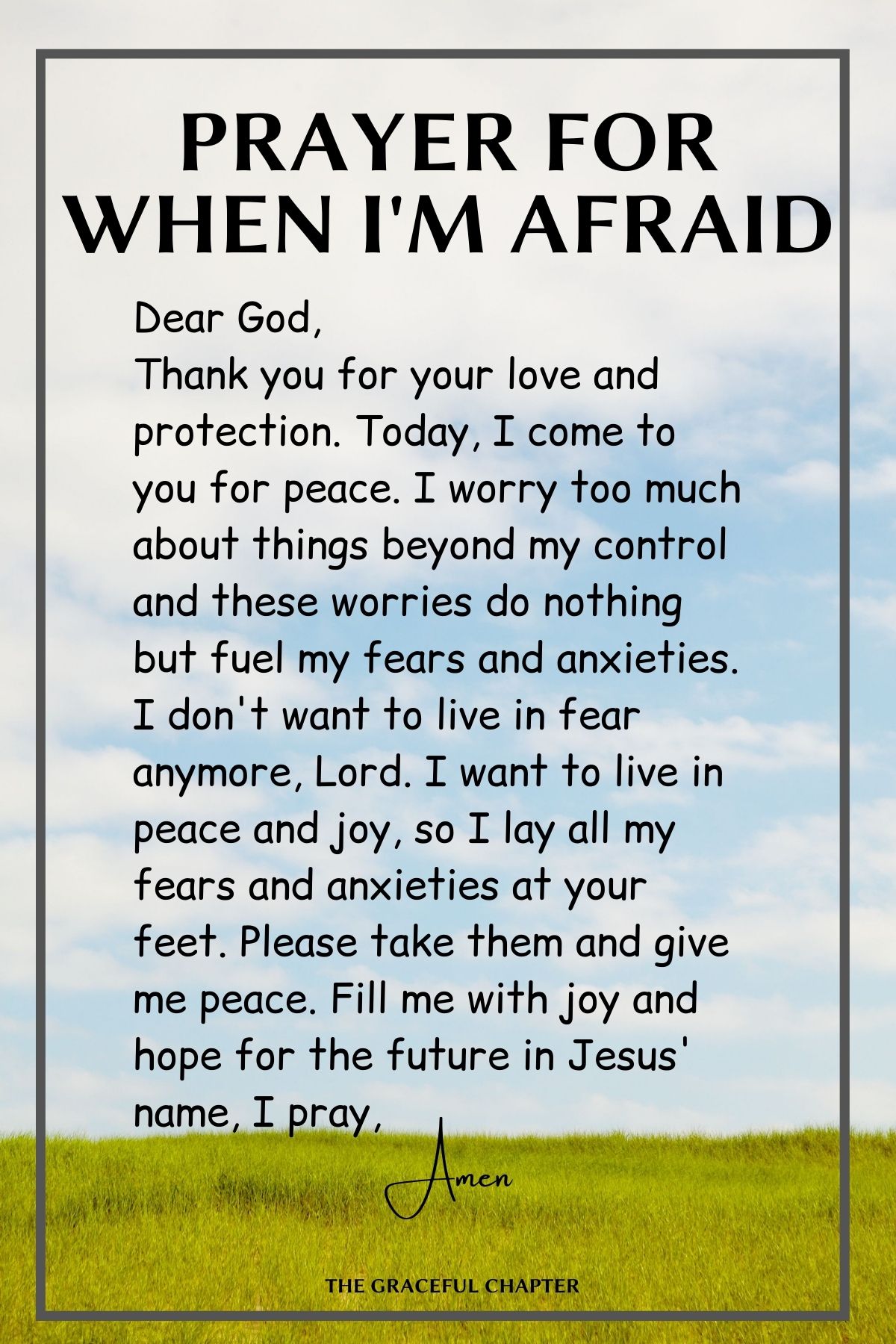 Prayer for when I'm afraid