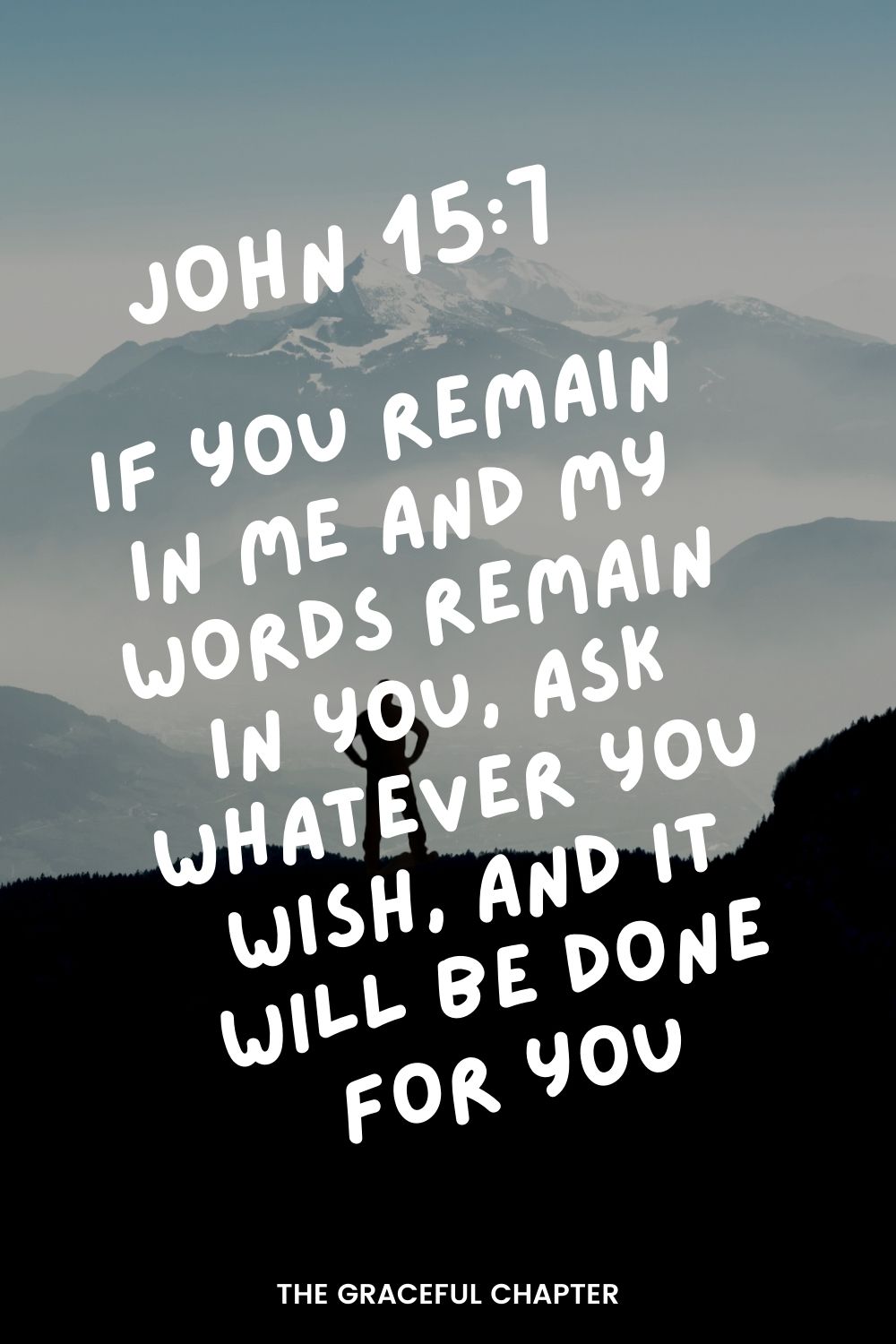 If you remain in me and my words remain in you, ask whatever you wish, and it will be done for you. John 15:7