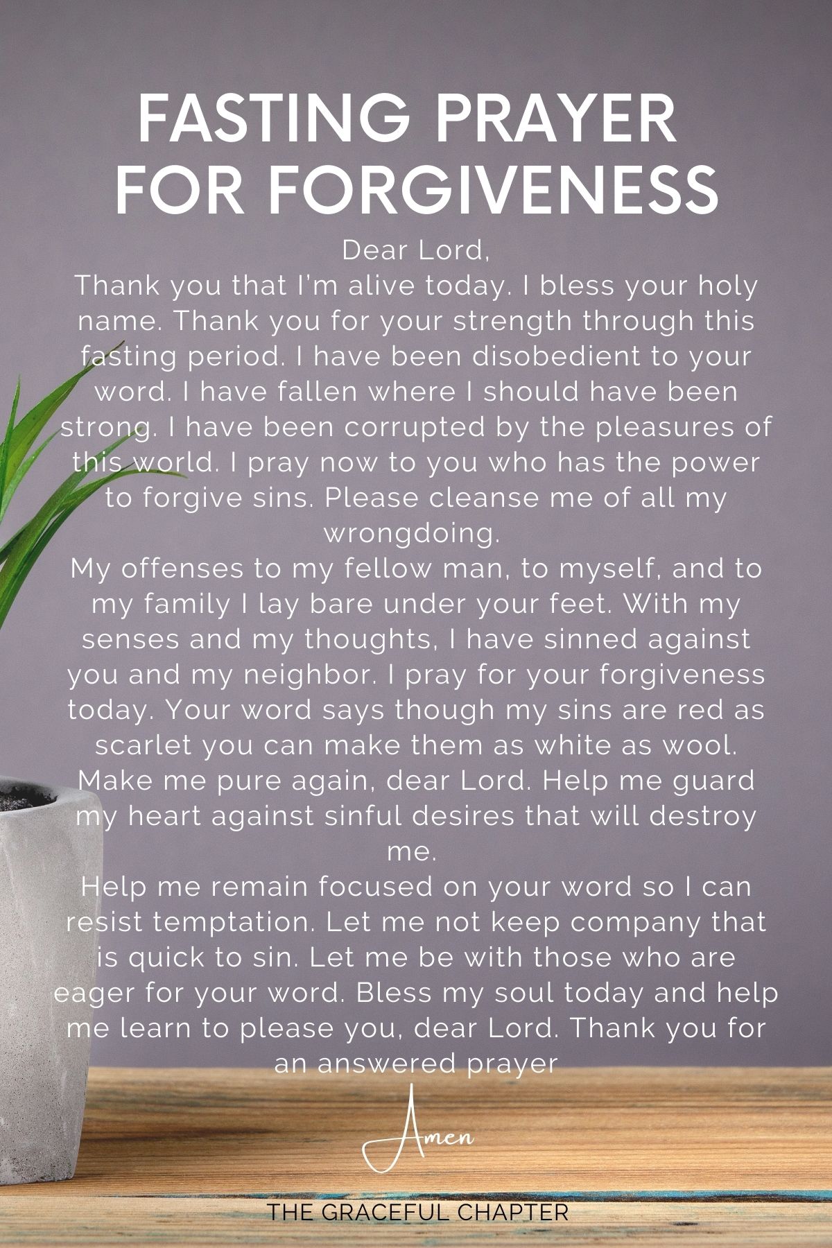 Fasting prayer for forgiveness