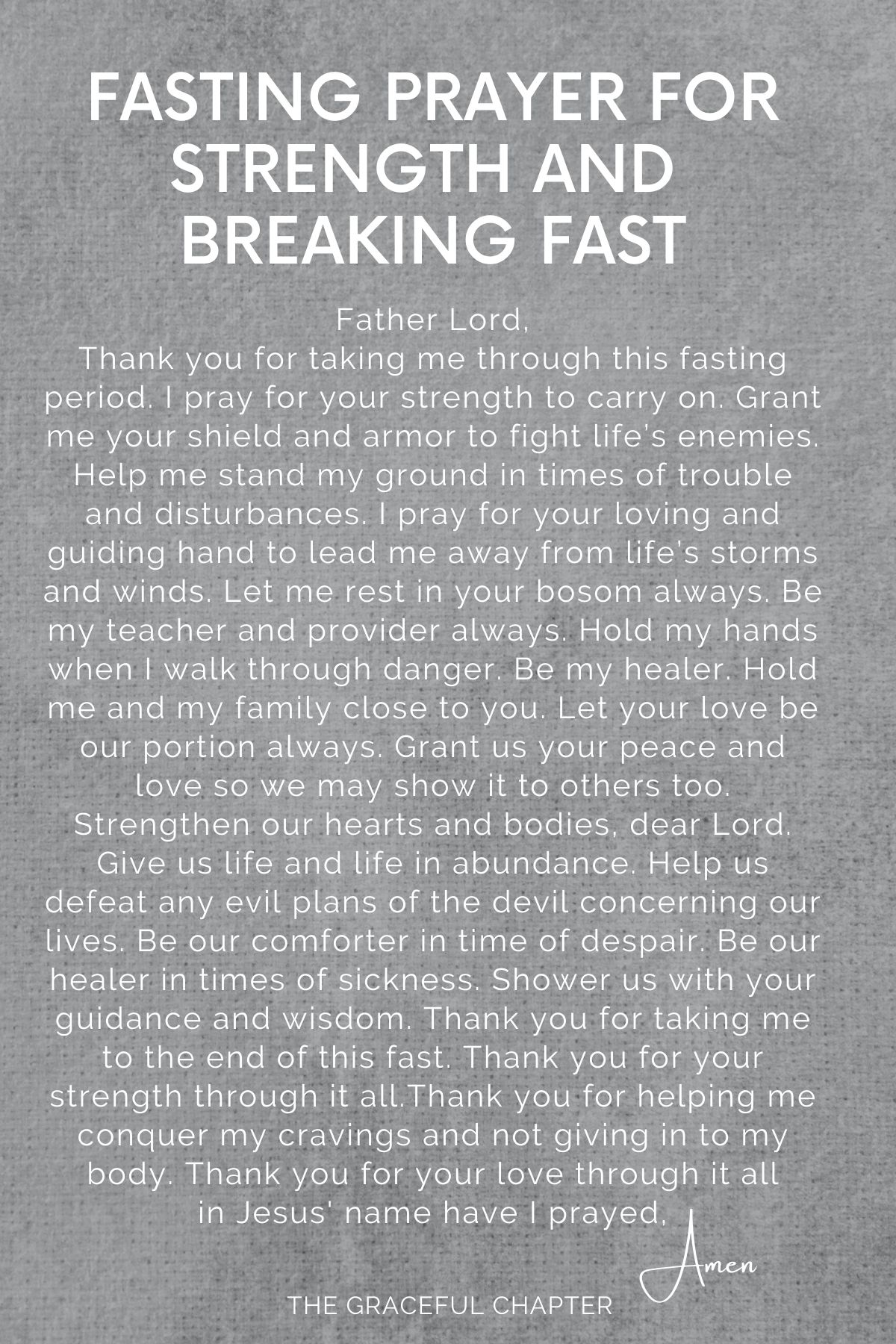 Fasting prayer for strength and breaking fast