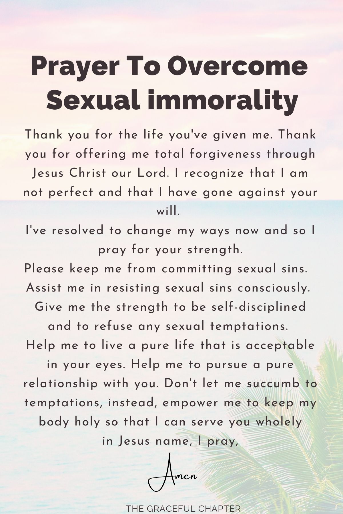 Prayer to overcome sexual immorality