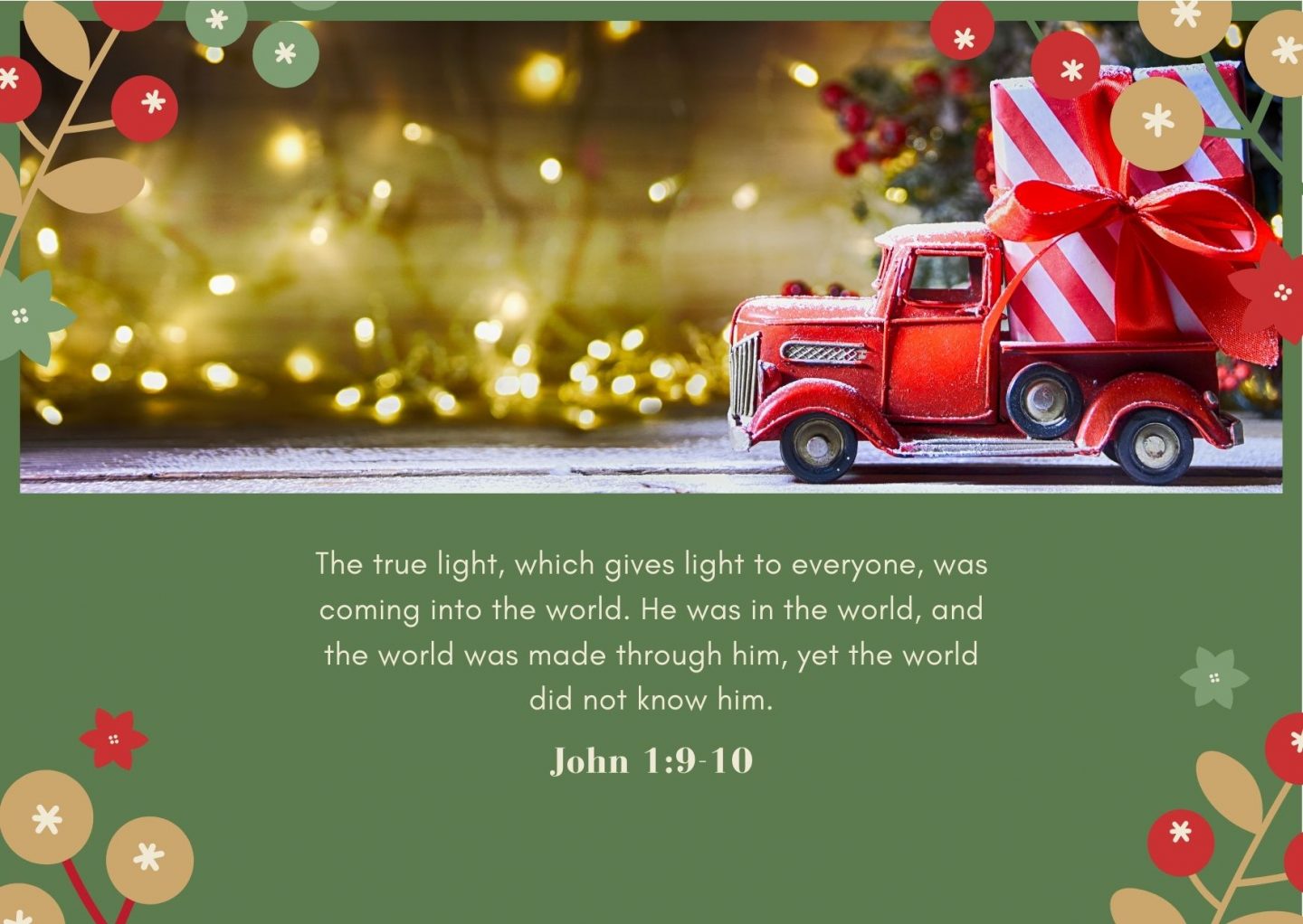 The true light, which gives light to everyone, was coming into the world. He was in the world, and the world was made through him, yet the world did not know him. John 1:9-10