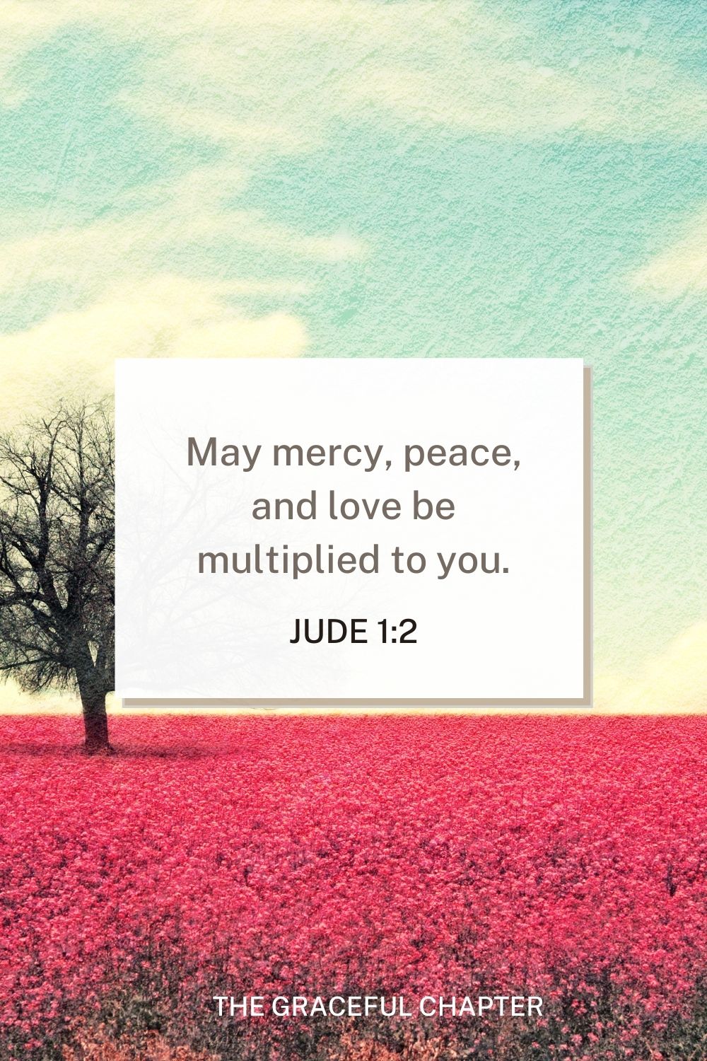 May mercy, peace, and love be multiplied to you. Jude 1:2