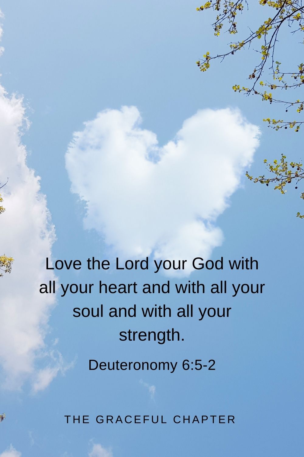 Love the Lord your God with all your heart and with all your soul and with all your strength. Deuteronomy 6:5-2