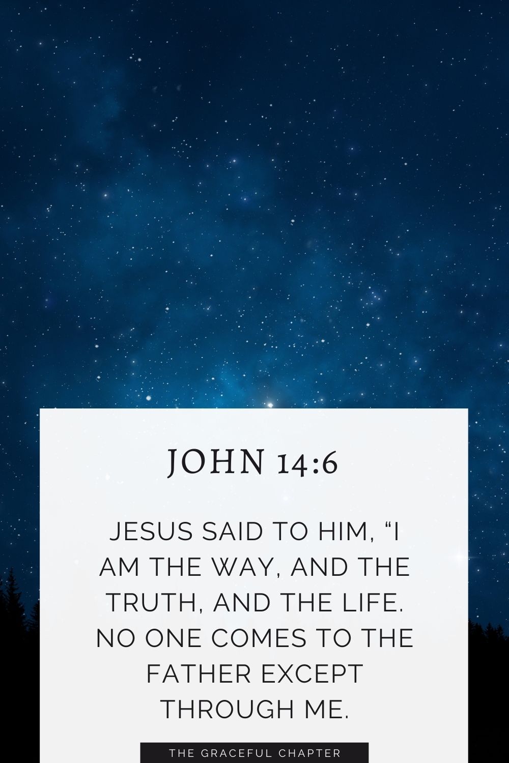 Jesus said to him, “I am the way, and the truth, and the life. No one comes to the Father except through me. John 14:6