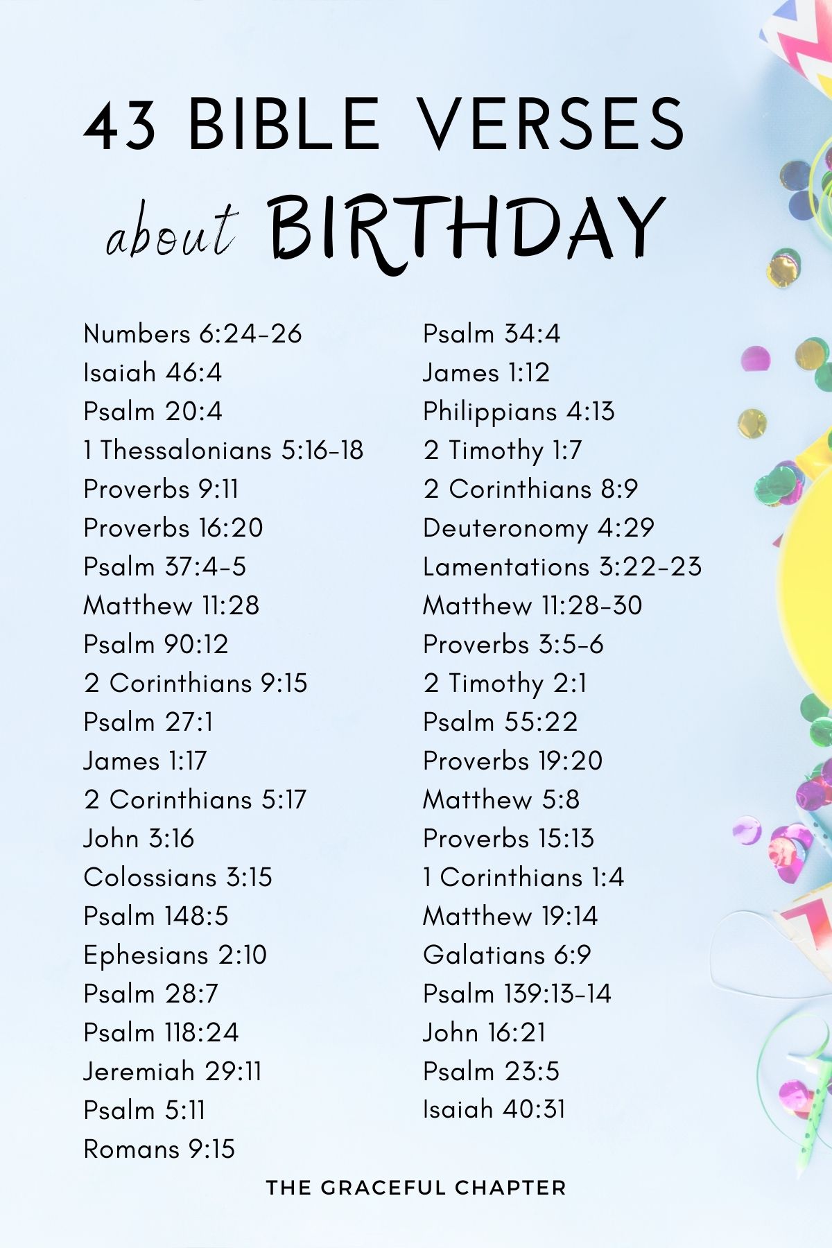 43 birthday bible verses