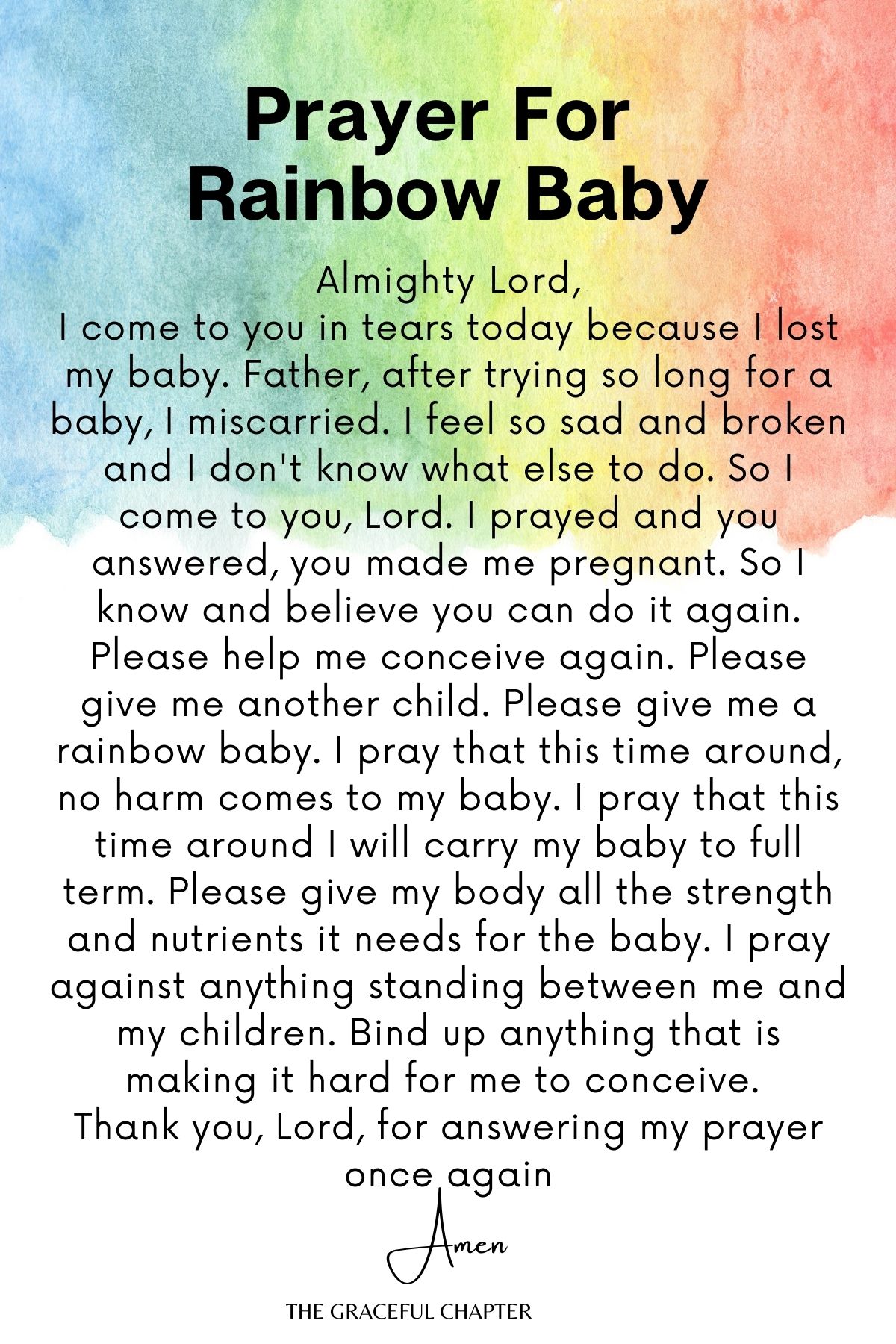Prayer for rainbow baby
