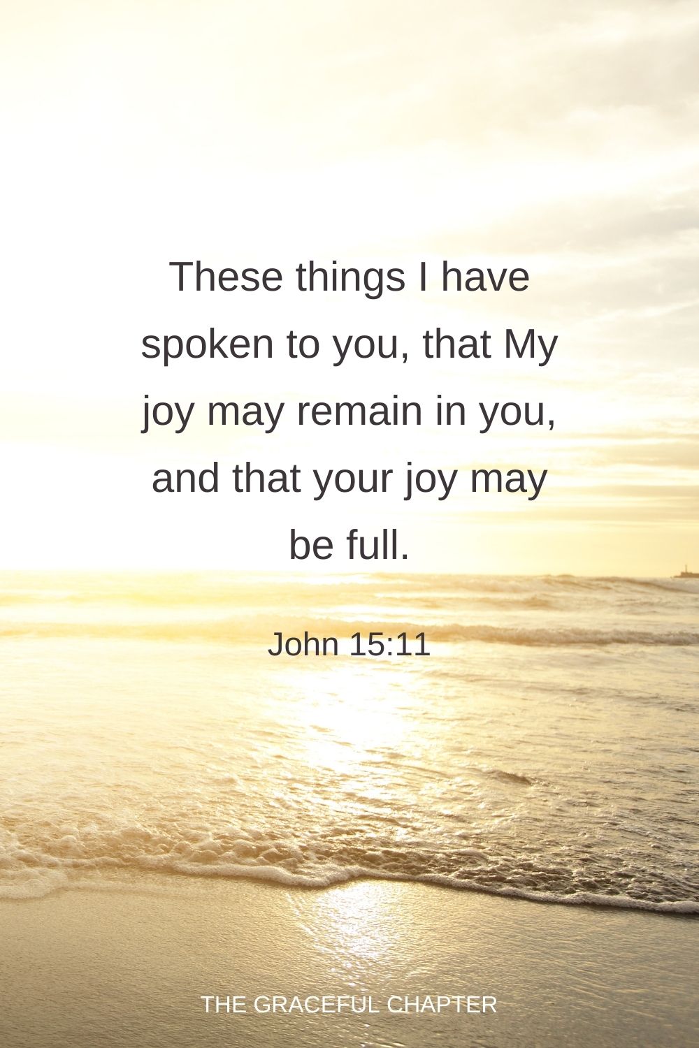 These things I have spoken to you, that My joy may remain in you, and that your joy may be full. John 15:11