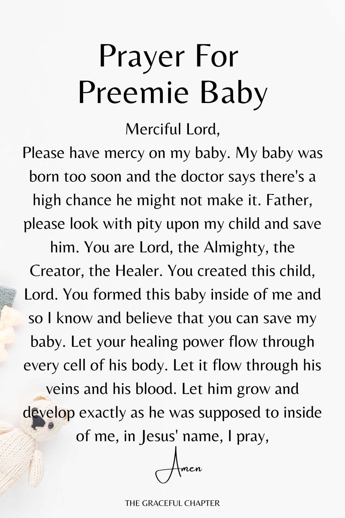 Prayer for preemie baby