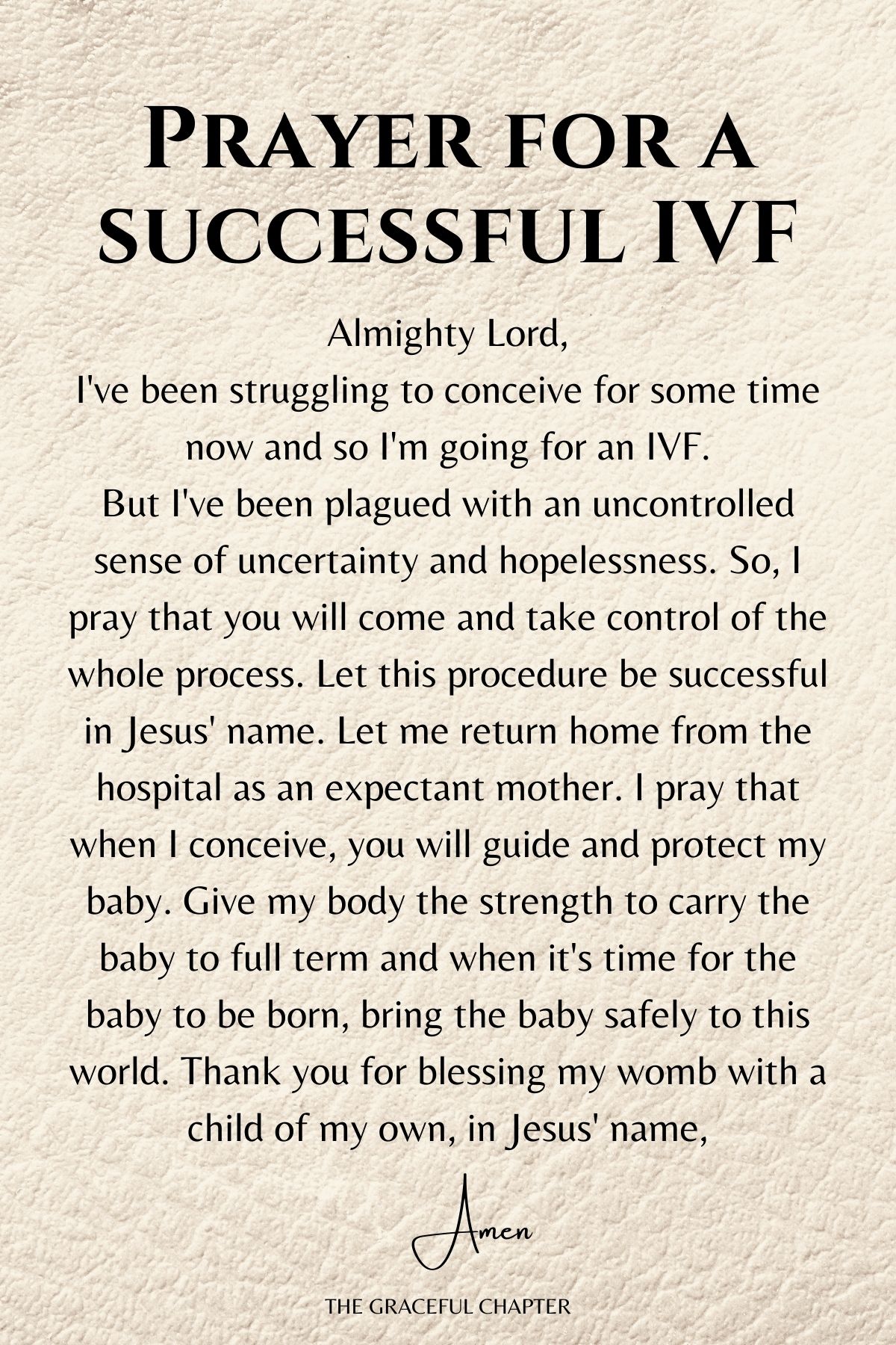 Prayer for a successful IVF