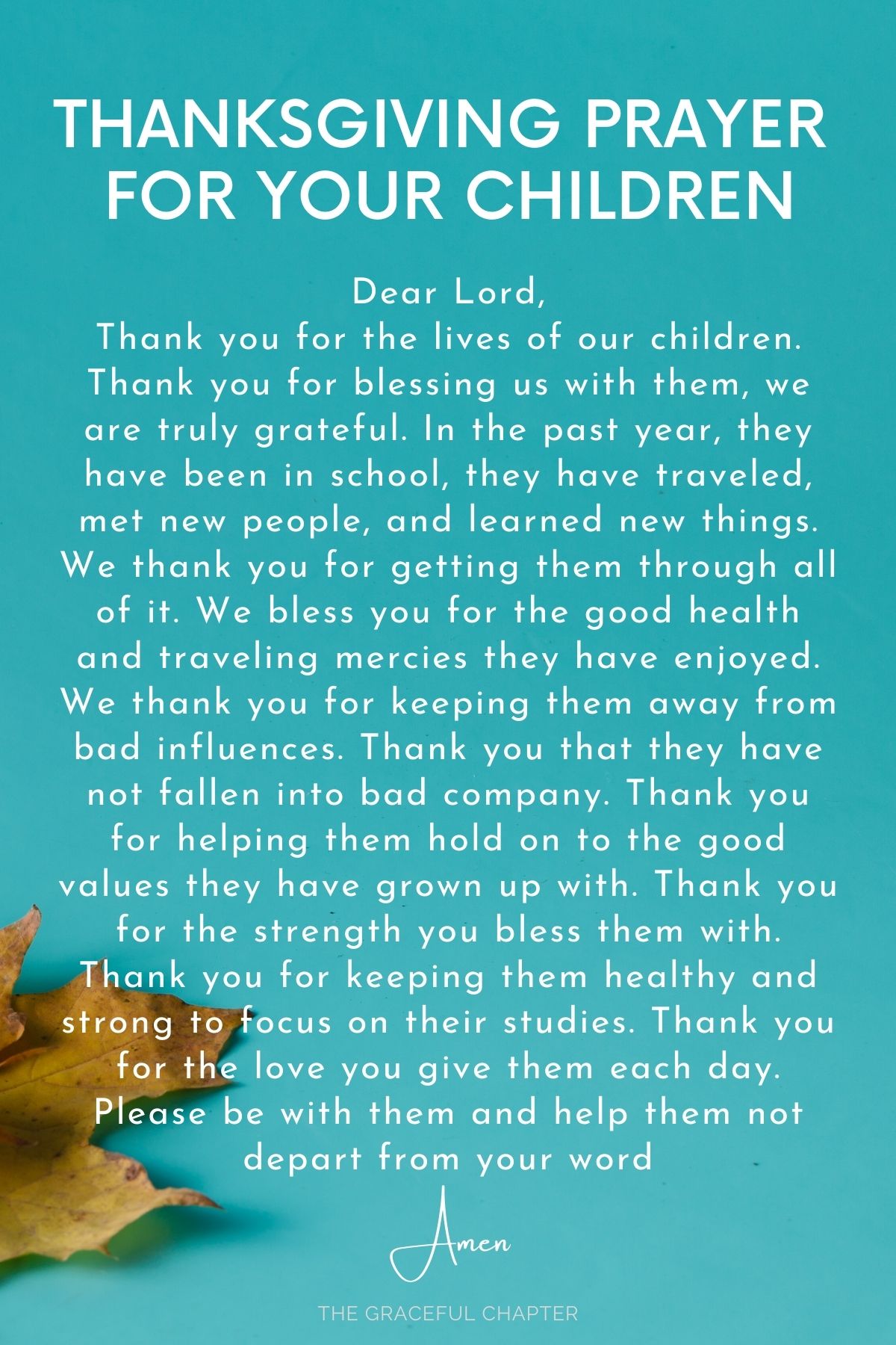 Thanksgiving prayer for your children