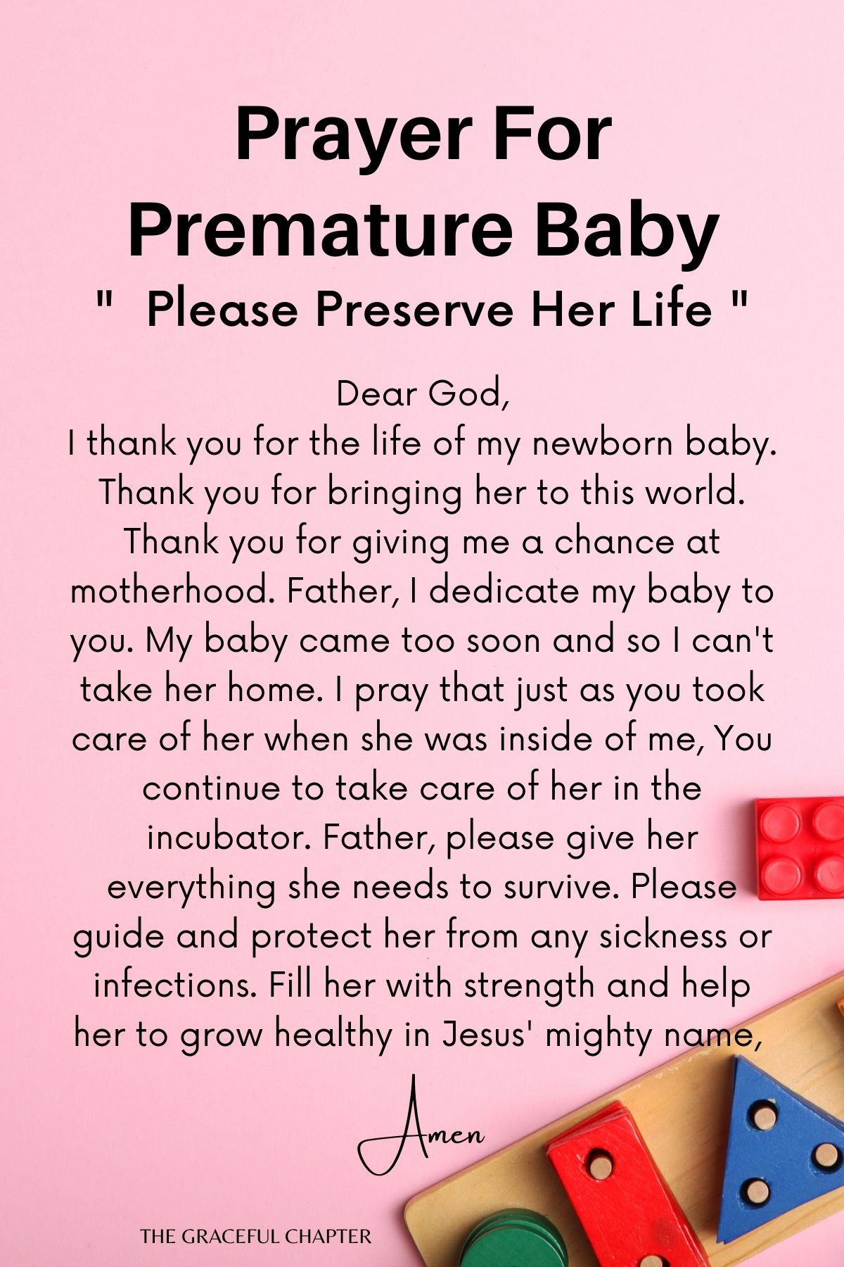 Prayer for preemie baby  -please preserve her life