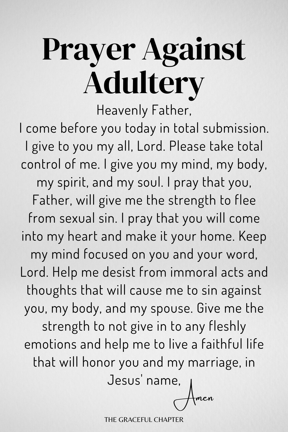 prayer against adultery