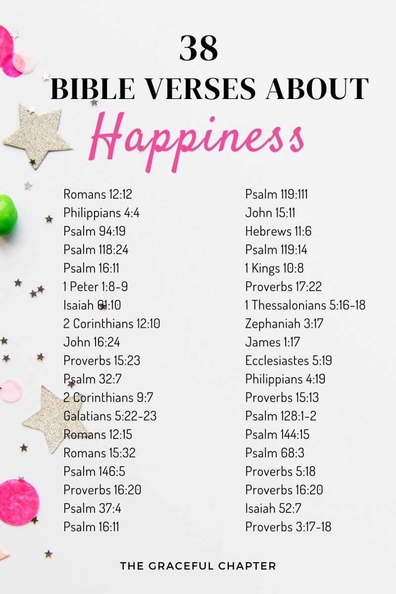 38 Bible Verses About Happiness - The Graceful Chapter