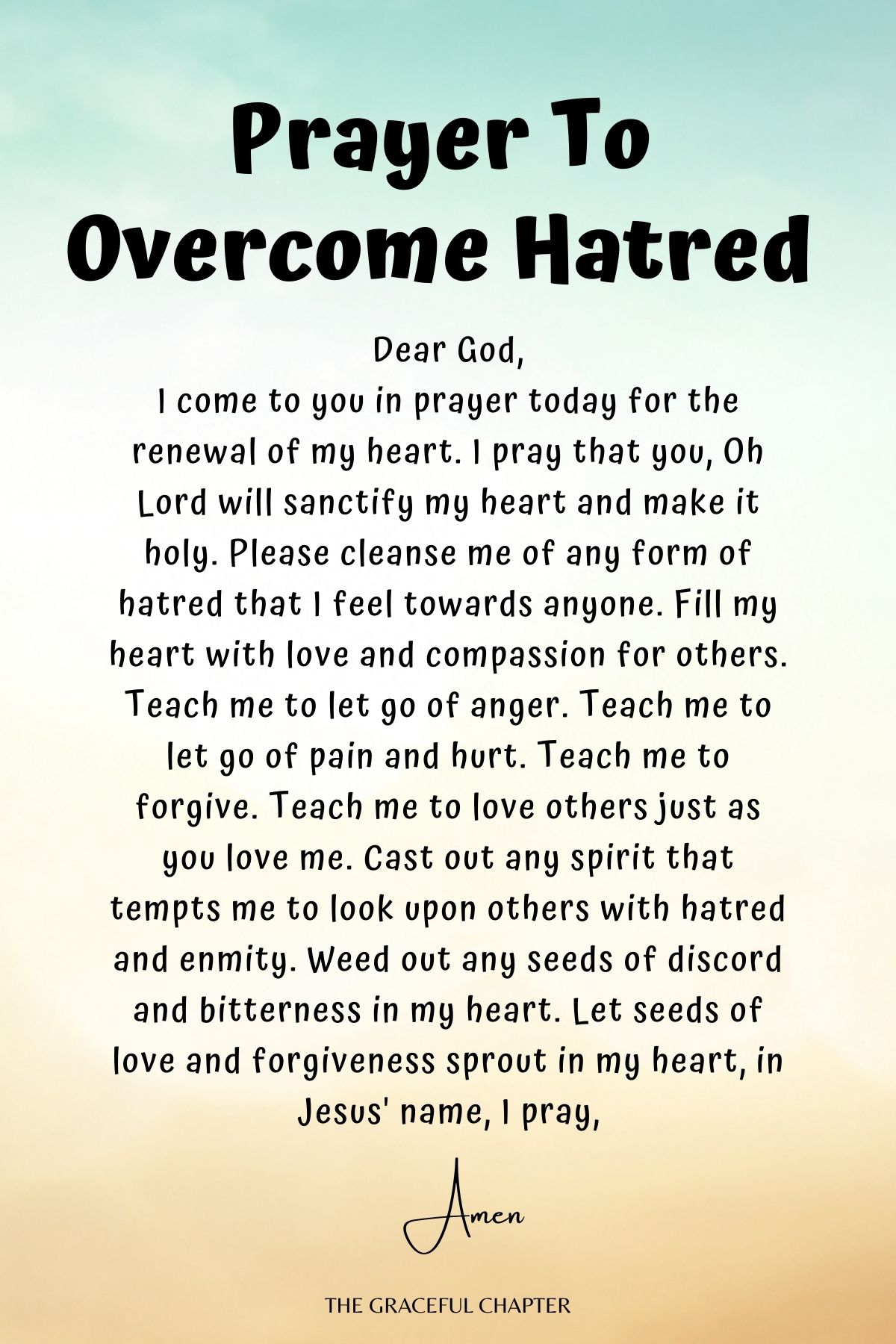 Prayer to overcome hatred