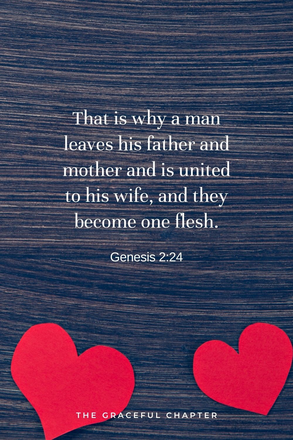 That is why a man leaves his father and mother and is united to his wife, and they become one flesh. Genesis 2:24