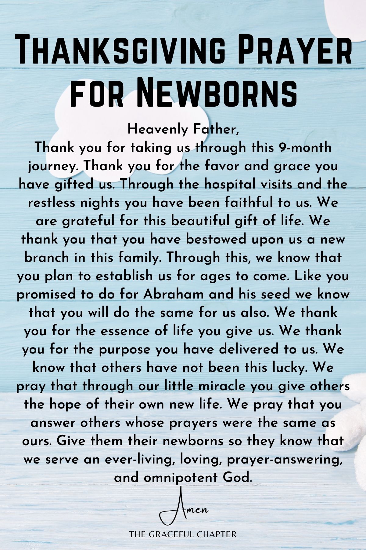 Thanksgiving prayer for newborns