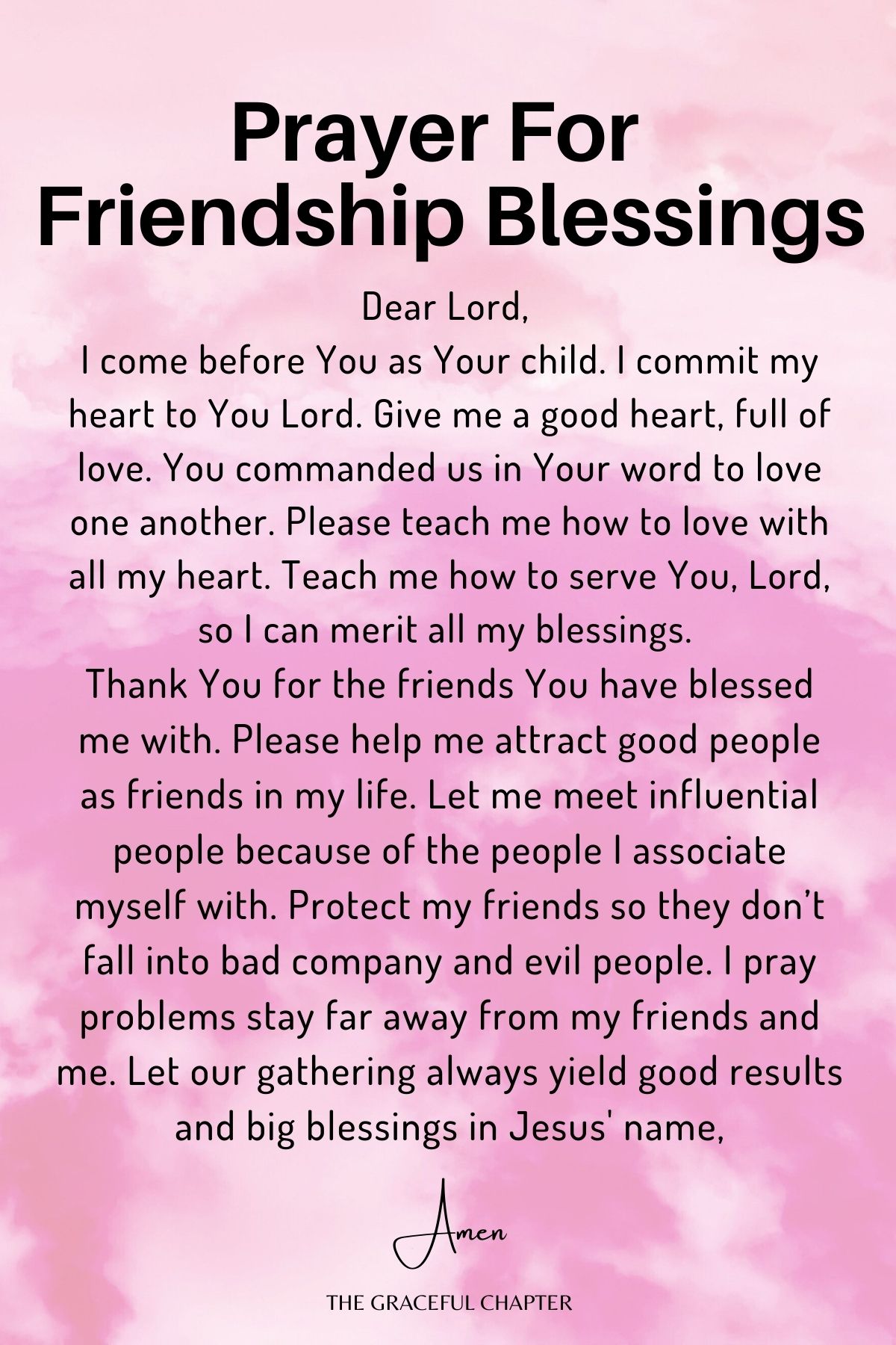 For friendship blessings