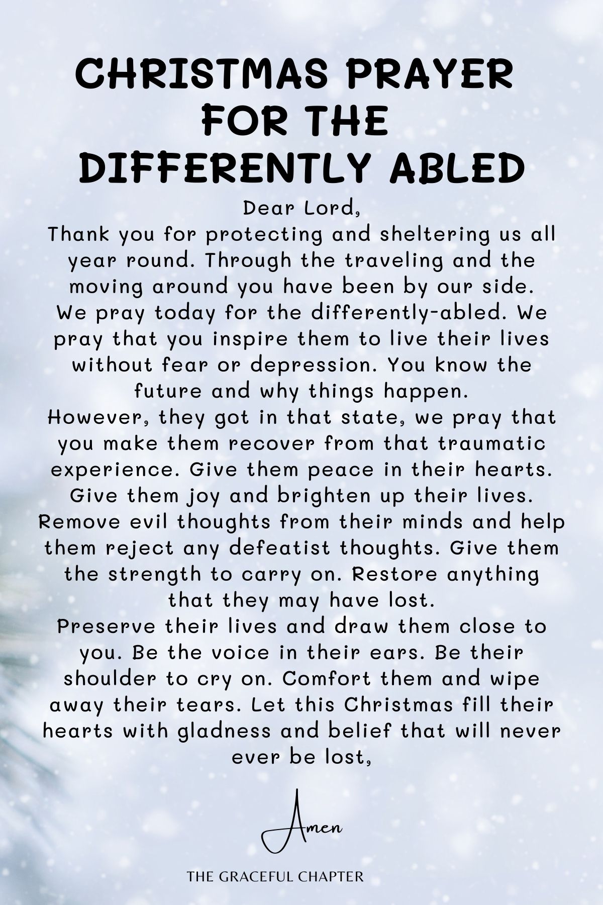 Christmas Prayer for the Differently Abled