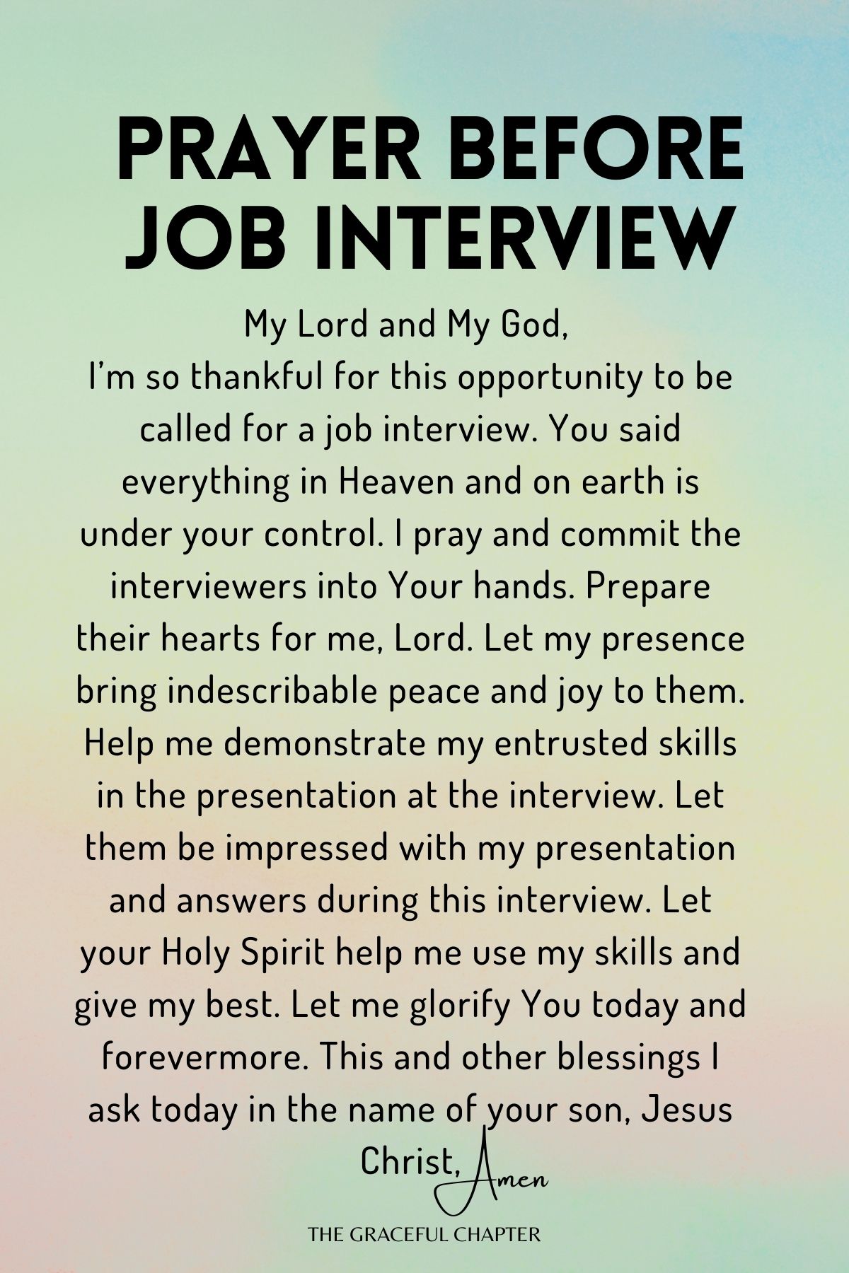 13 Prayers For A Job Interview - The Graceful Chapter