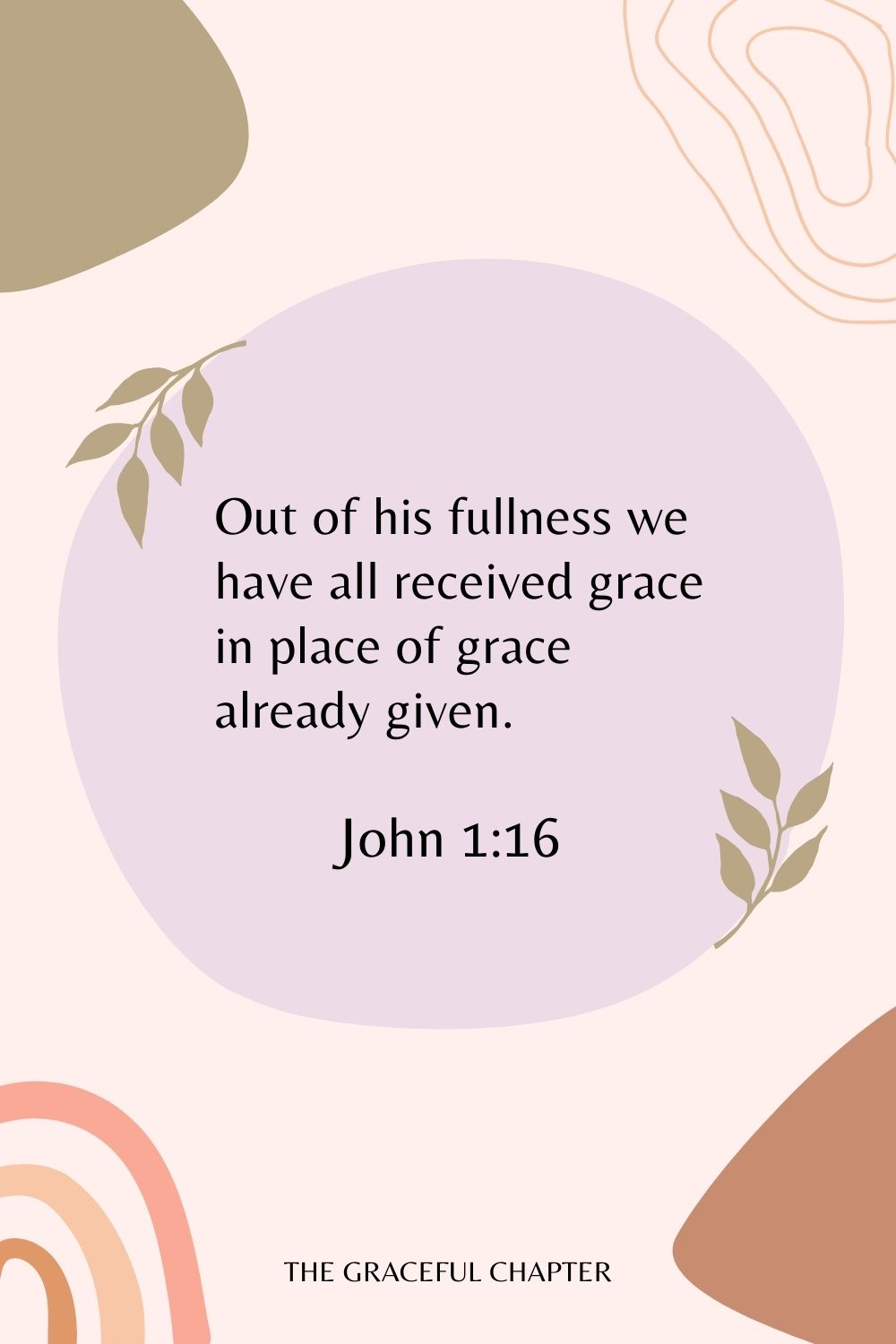 Out of his fullness we have all received grace in place of grace already given. John 1:16