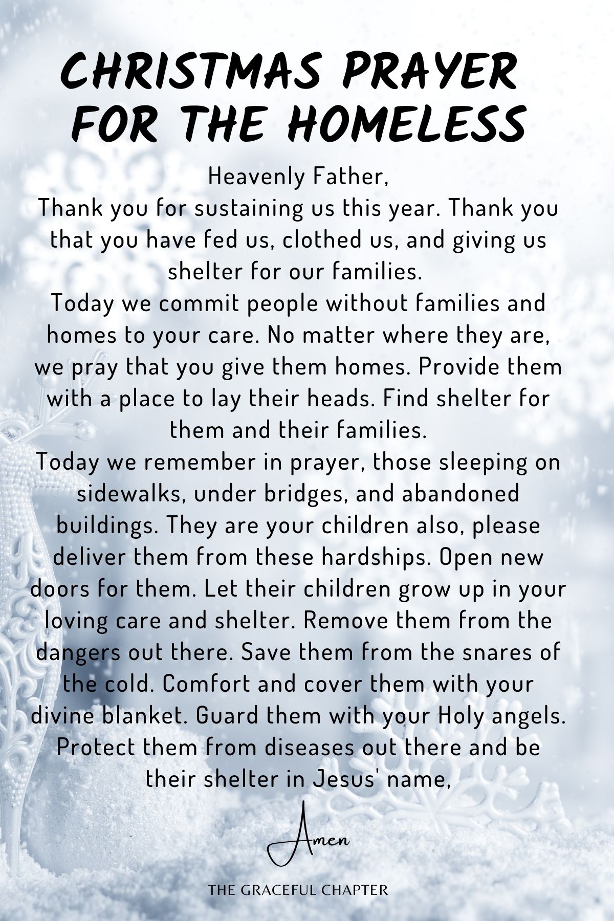 Christmas Prayer for the Homeless