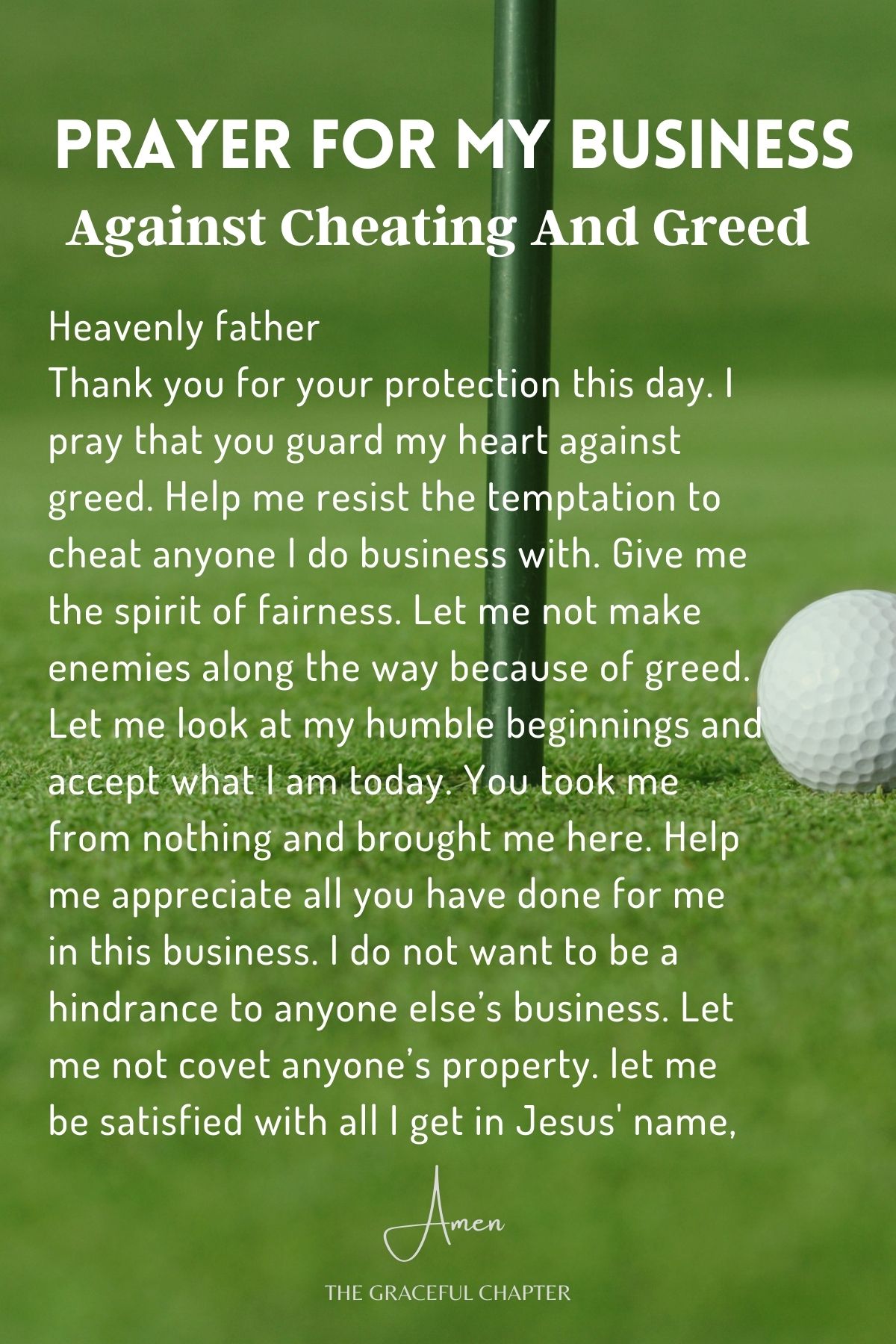 Prayer against cheating and greed in business