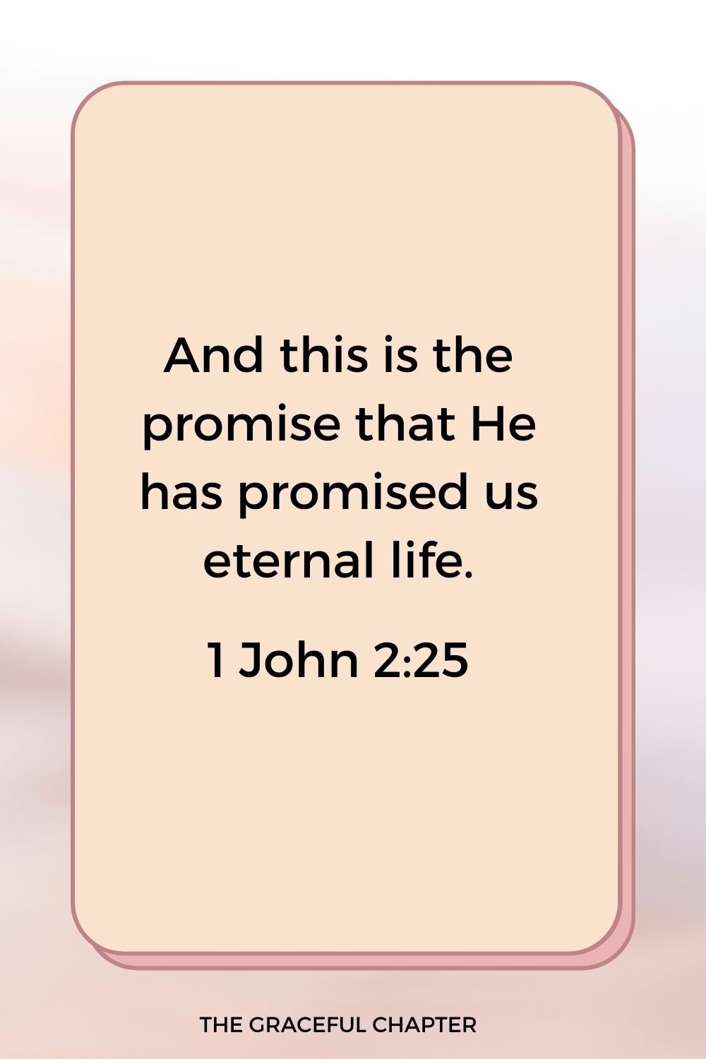 And this is the promise that He has promised us eternal life. 1 John 2:25