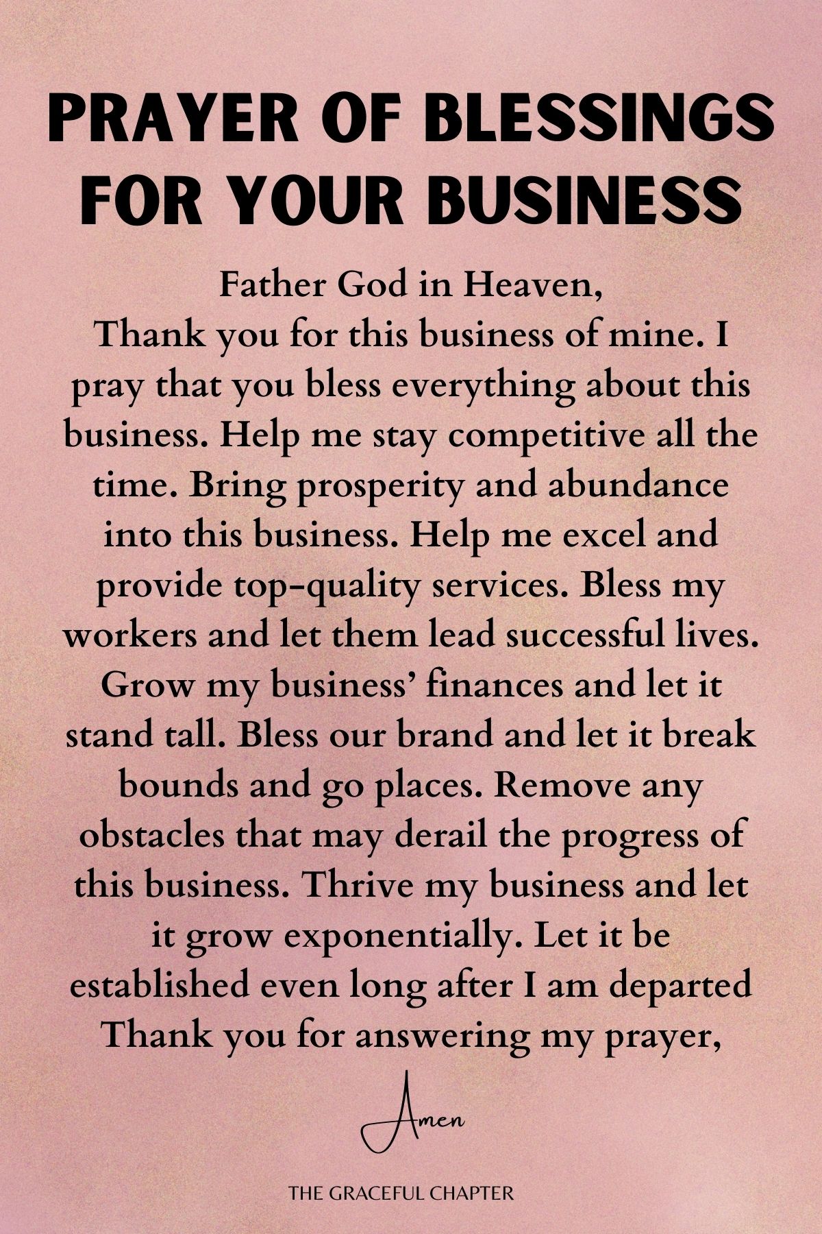 Prayer of blessings for your business