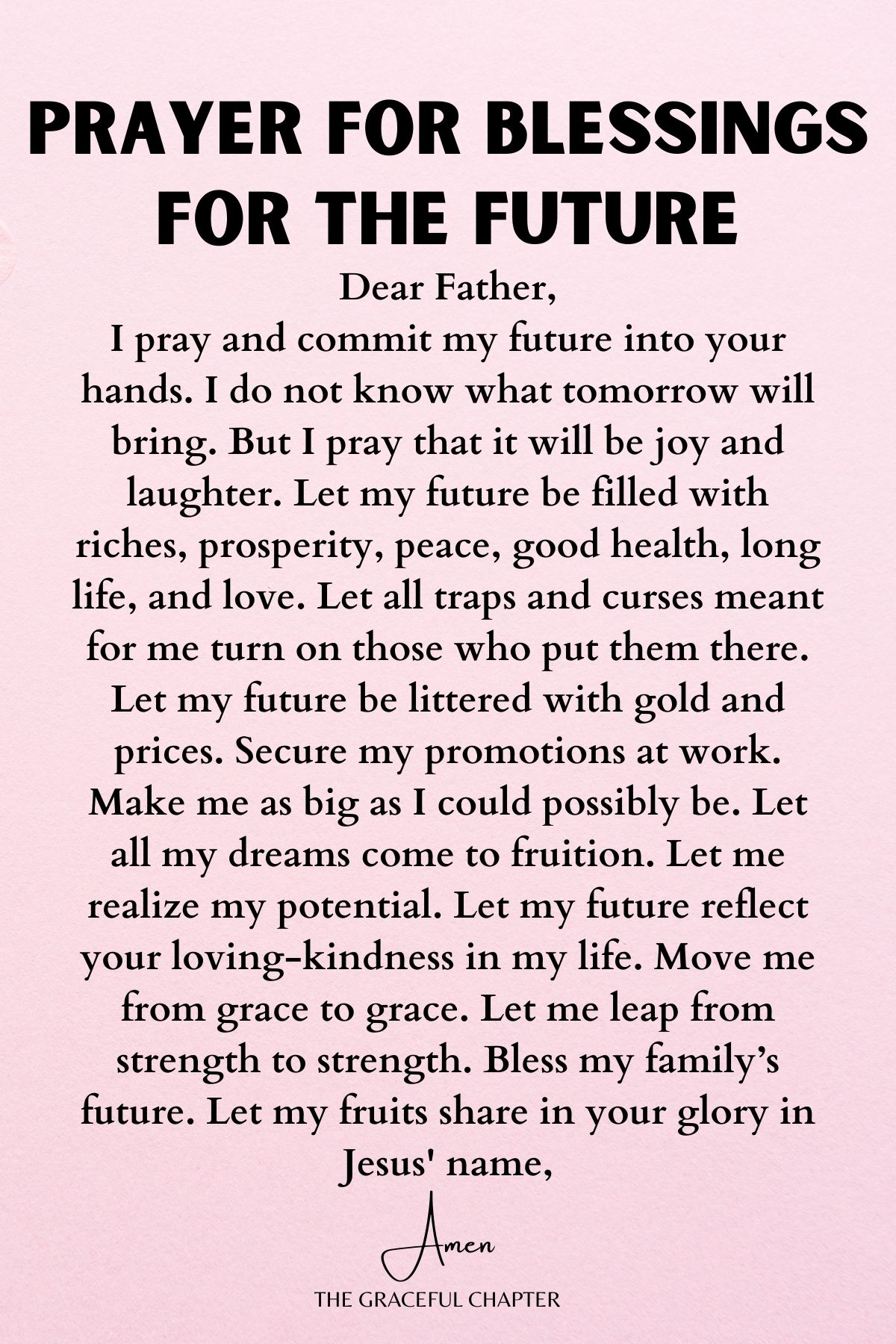 Prayer for blessings for your future