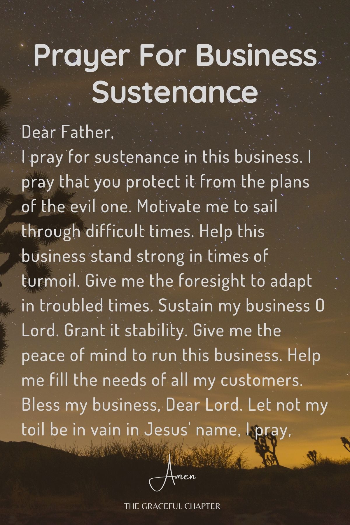 Prayers for my business sustenance