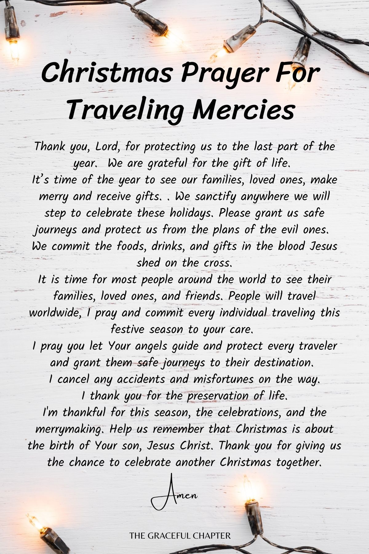 Christmas prayer for traveling mercies