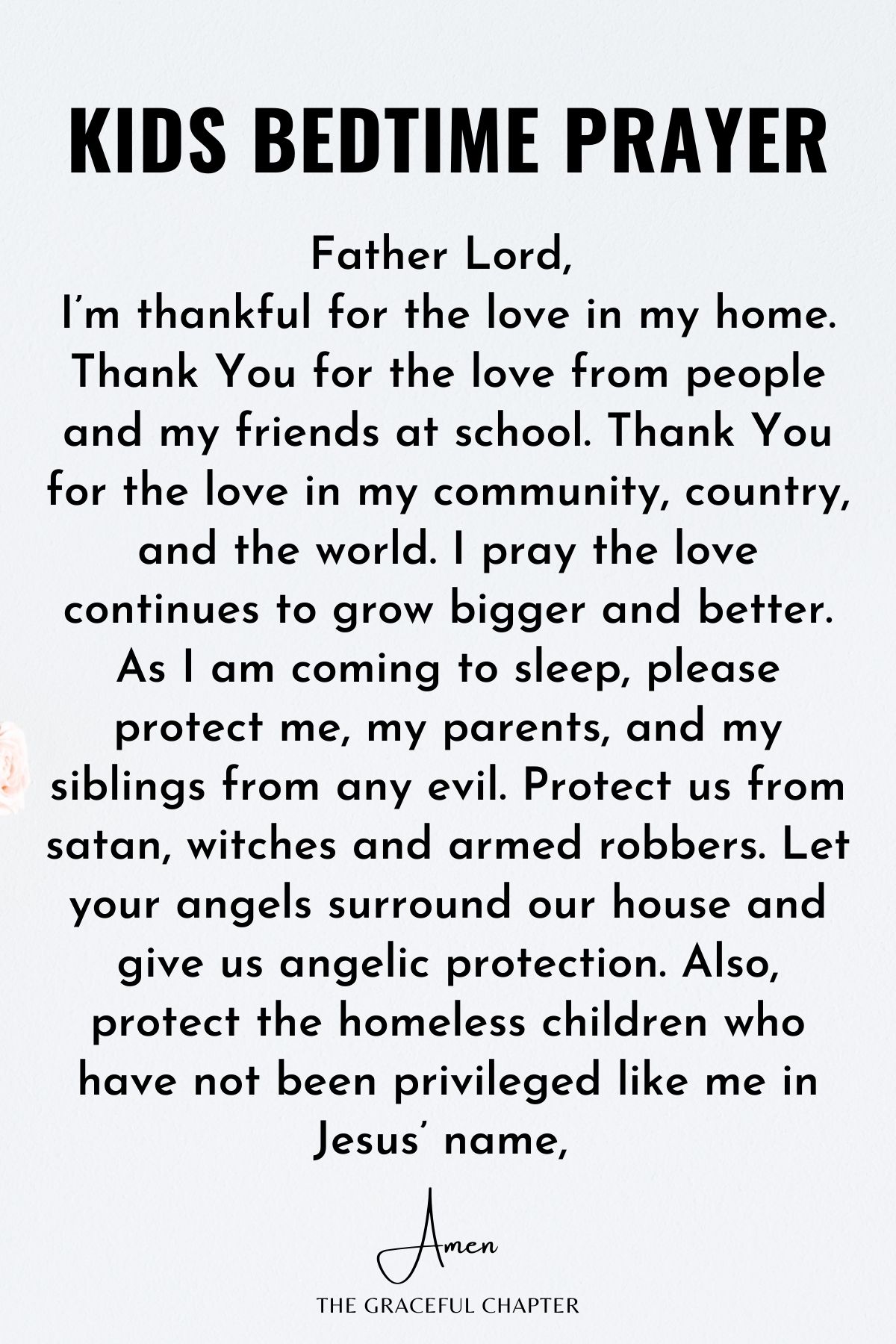 Bedtime Prayers - Please protect me