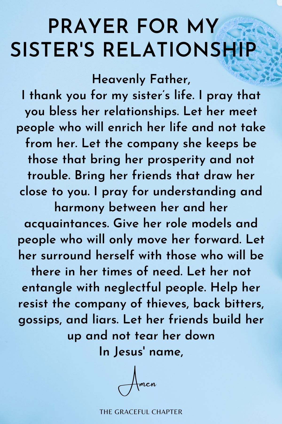 Prayer for my Sister's Relationship