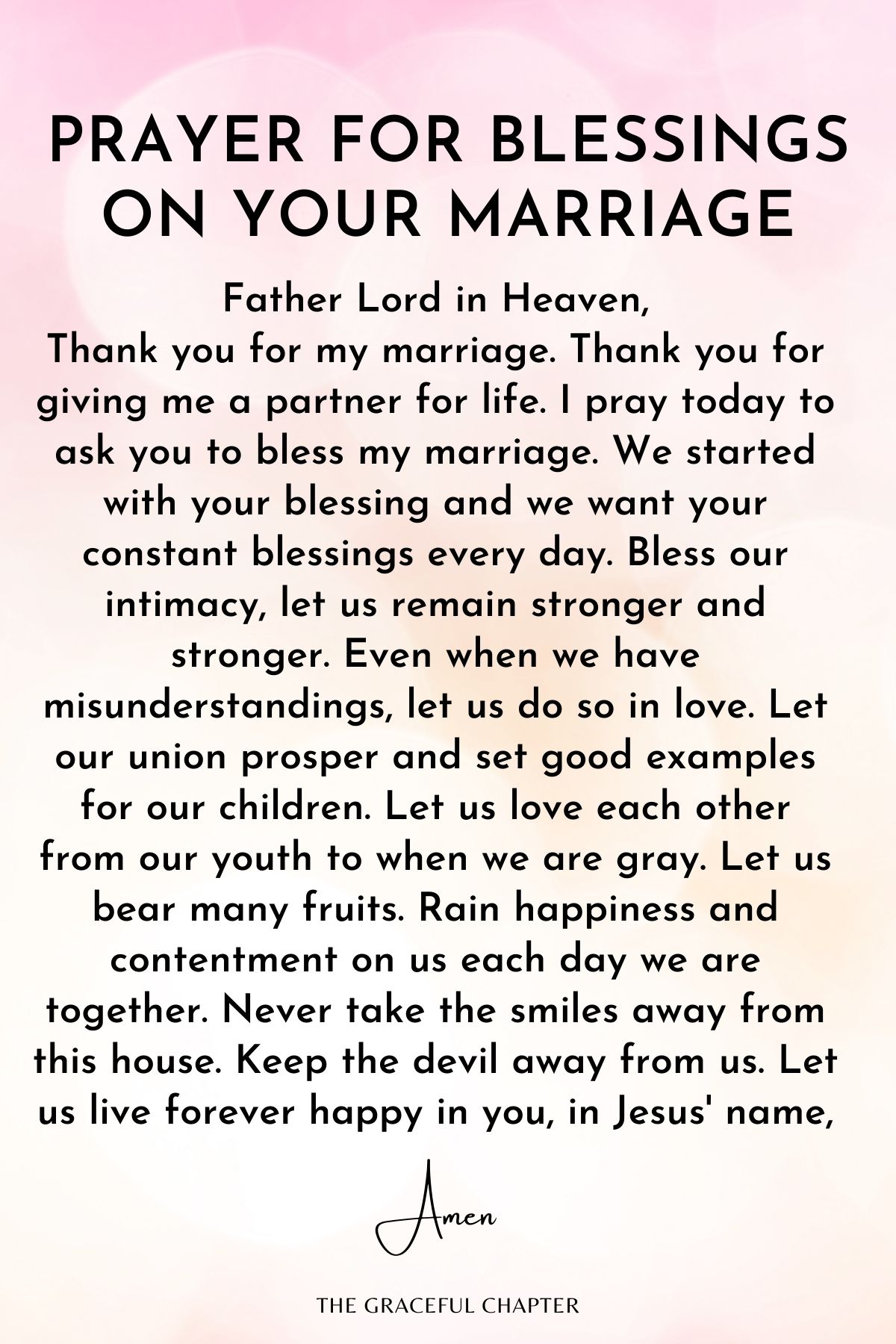 Prayer for blessings on your marriage