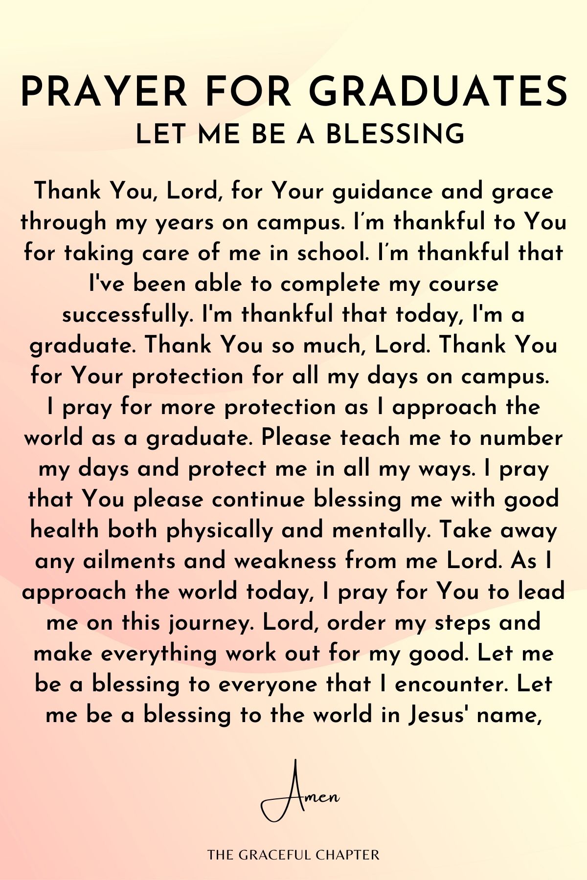  Let me be a blessing - Prayers for Graduates