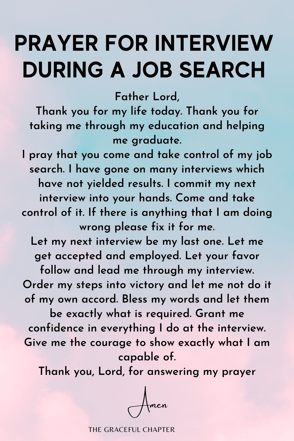 Prayer for Interview During a Job Search