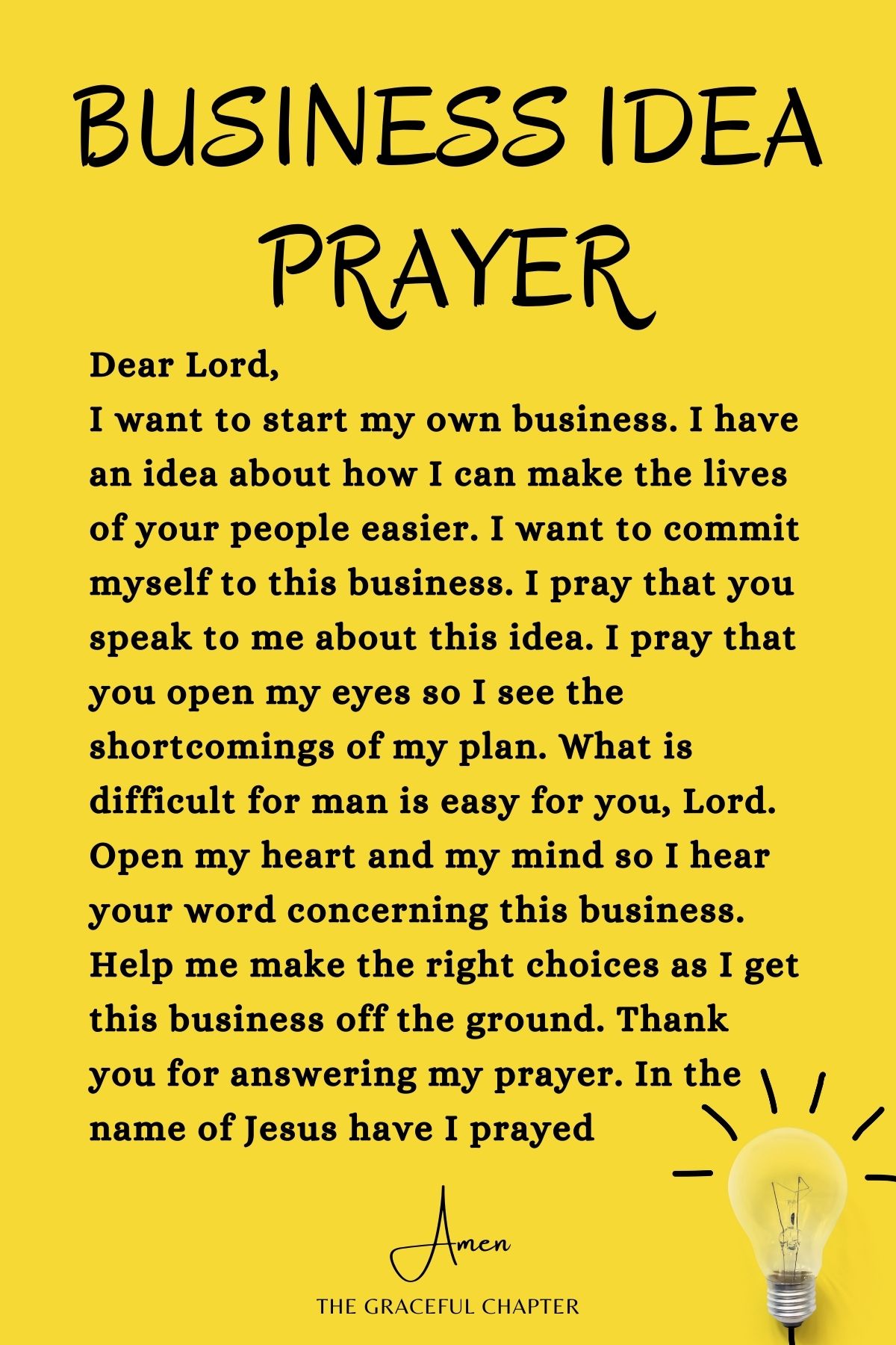 Business idea prayer