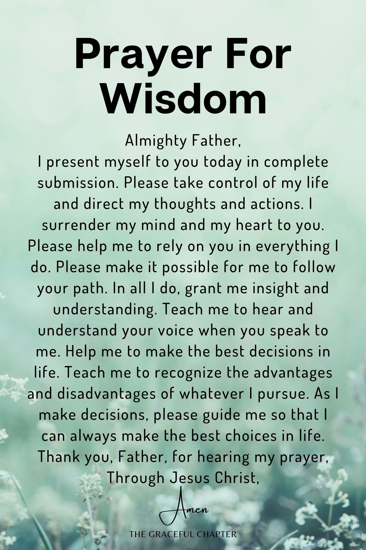 Prayer for wisdom
